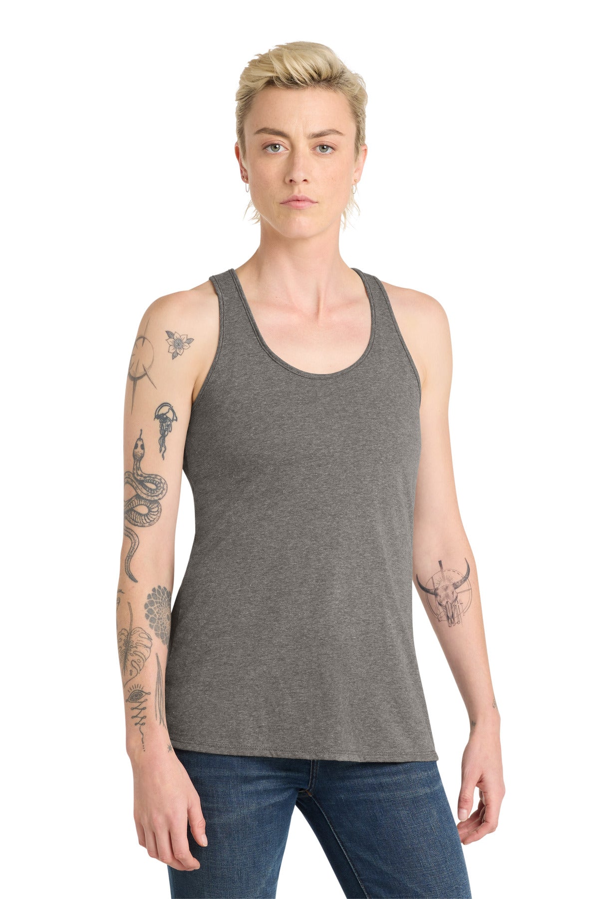 Custom logo District ® Women's V.I.T. ™ Racerback Tank. DT6302 in Grey Frost