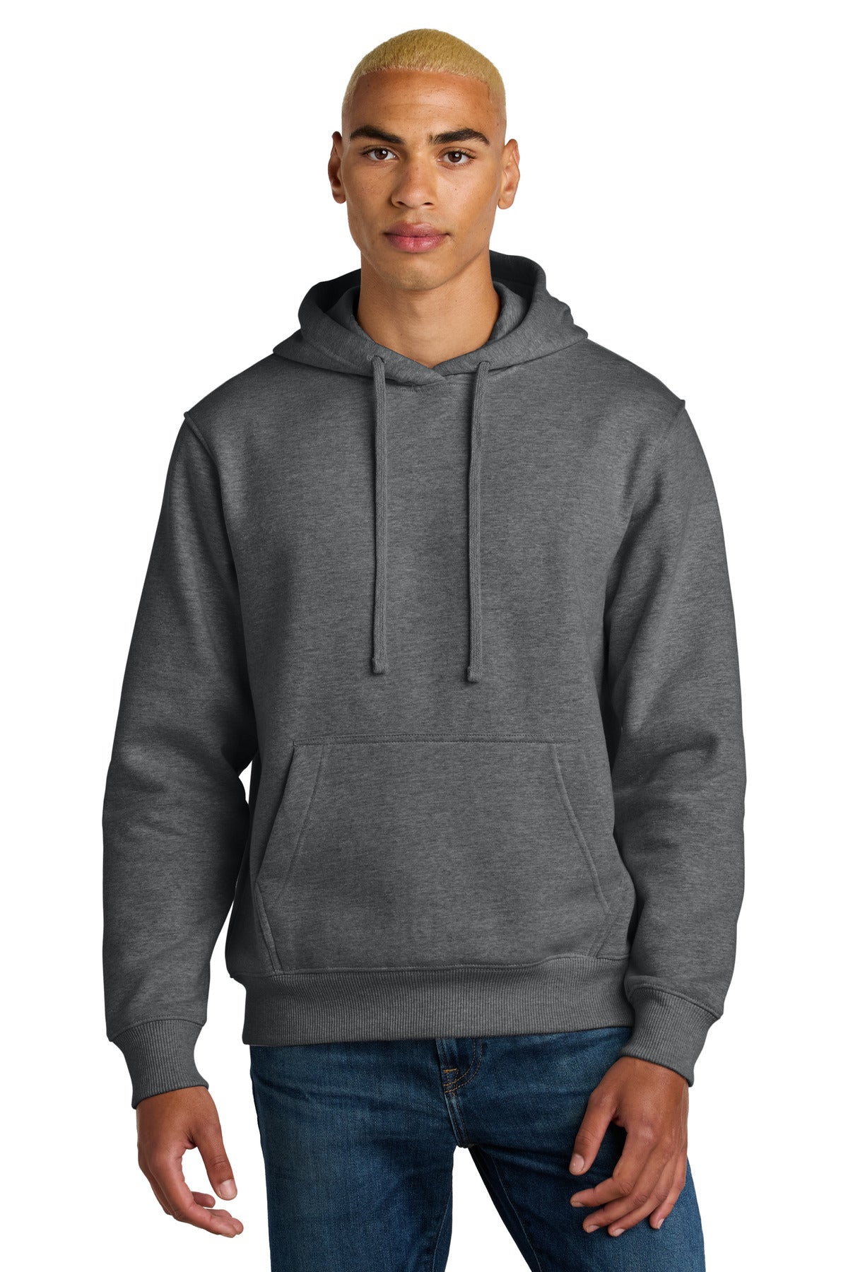 Custom logo District® V.I.T.™ Super Heavyweight Fleece Hoodie DT6600 in Heathered Charcoal