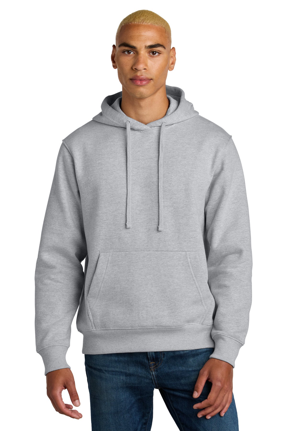 Custom logo District® V.I.T.™ Super Heavyweight Fleece Hoodie DT6600 in Light Heather Grey