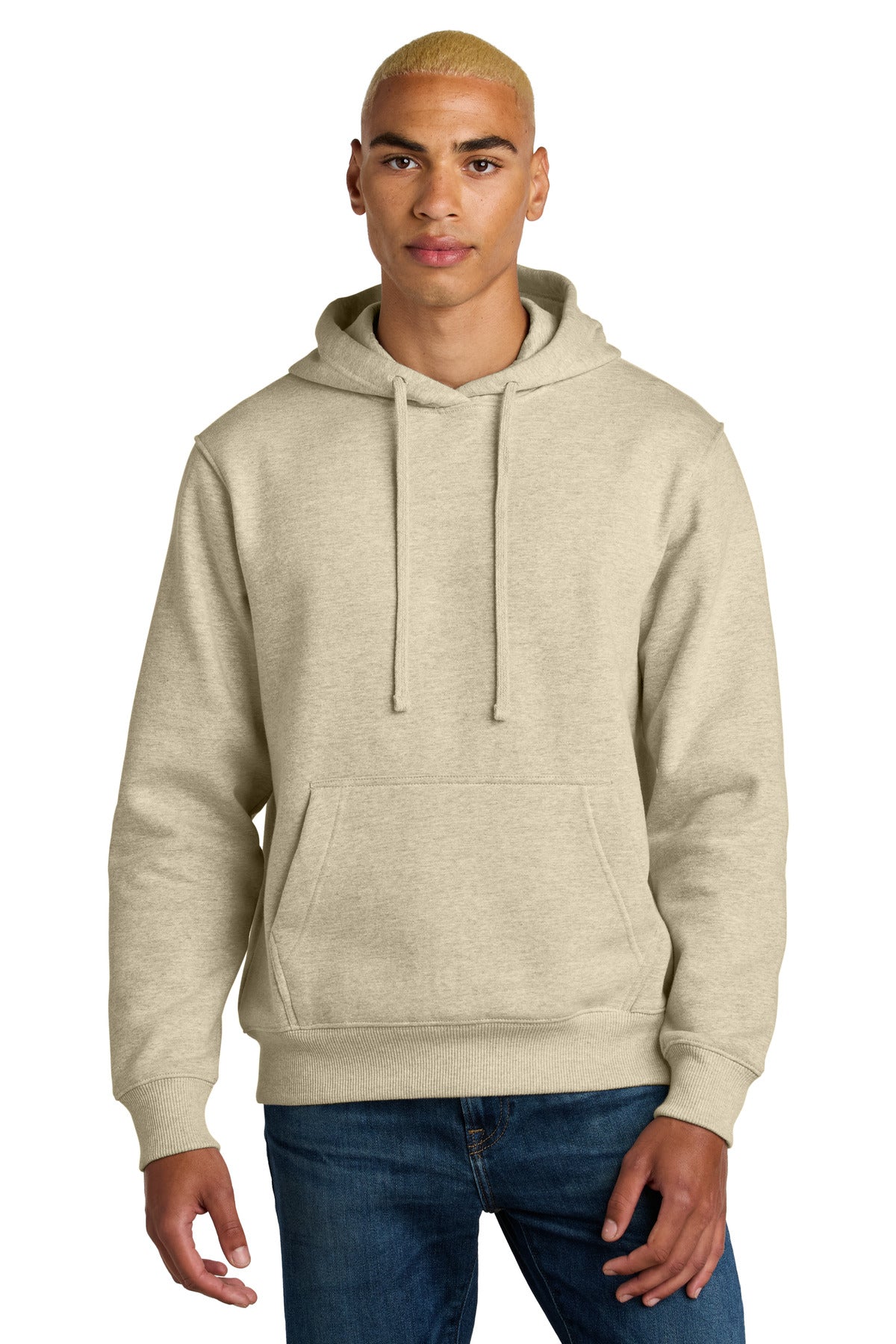 Custom logo District® V.I.T.™ Super Heavyweight Fleece Hoodie DT6600 in Oatmeal Heather