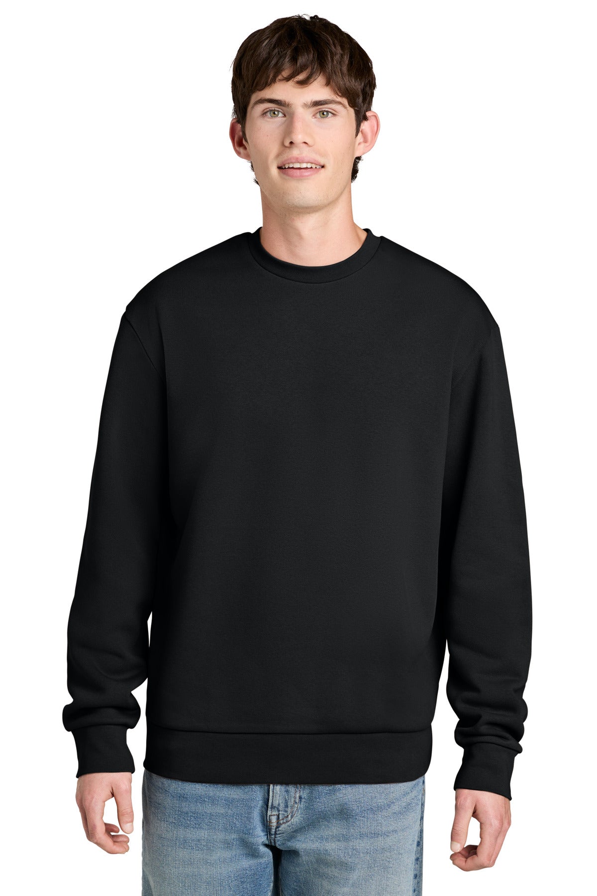 Custom logo District® MelloFleece Crew DT6704 in Black