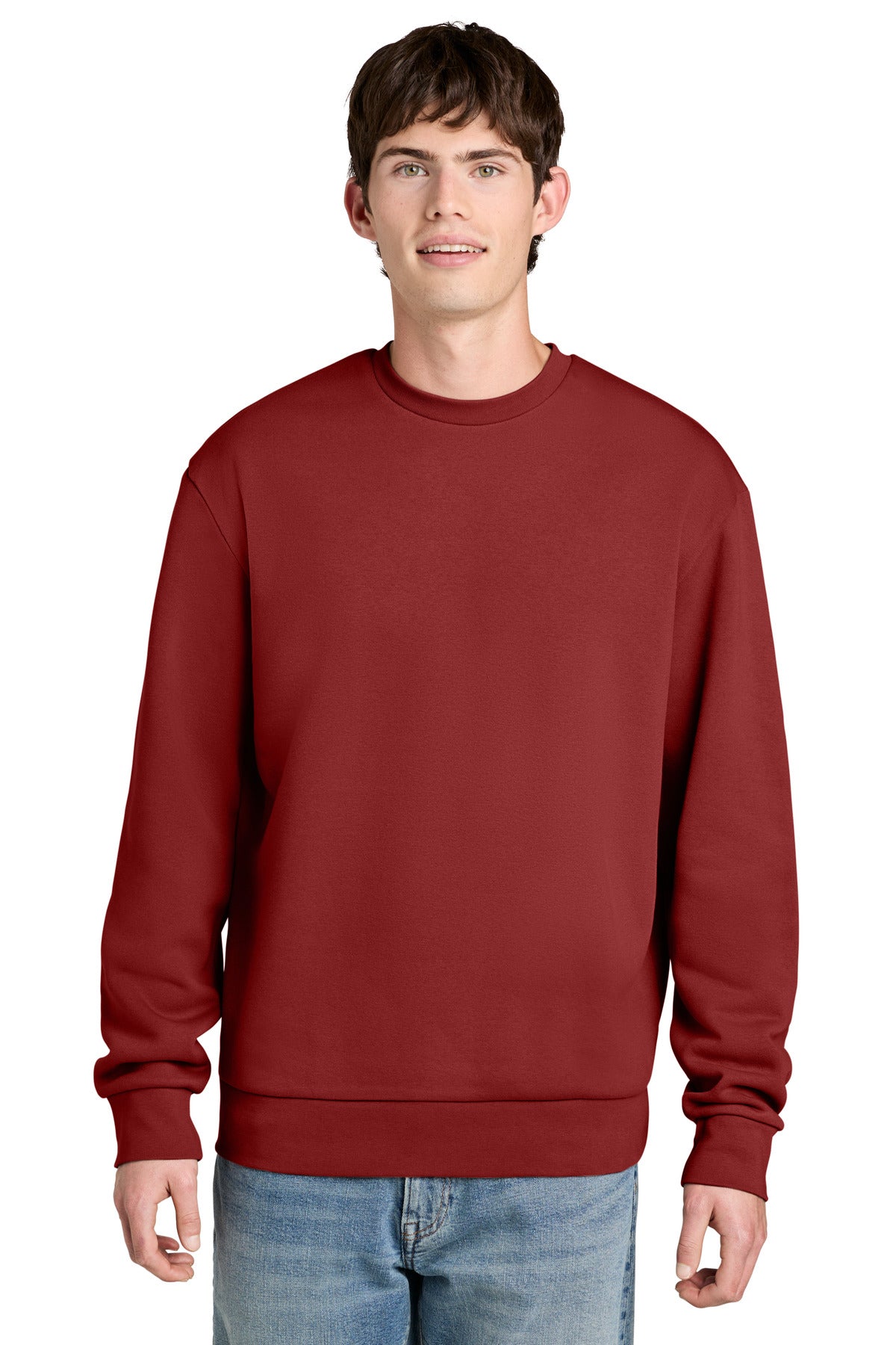 Custom logo District® MelloFleece Crew DT6704 in Cherrywood