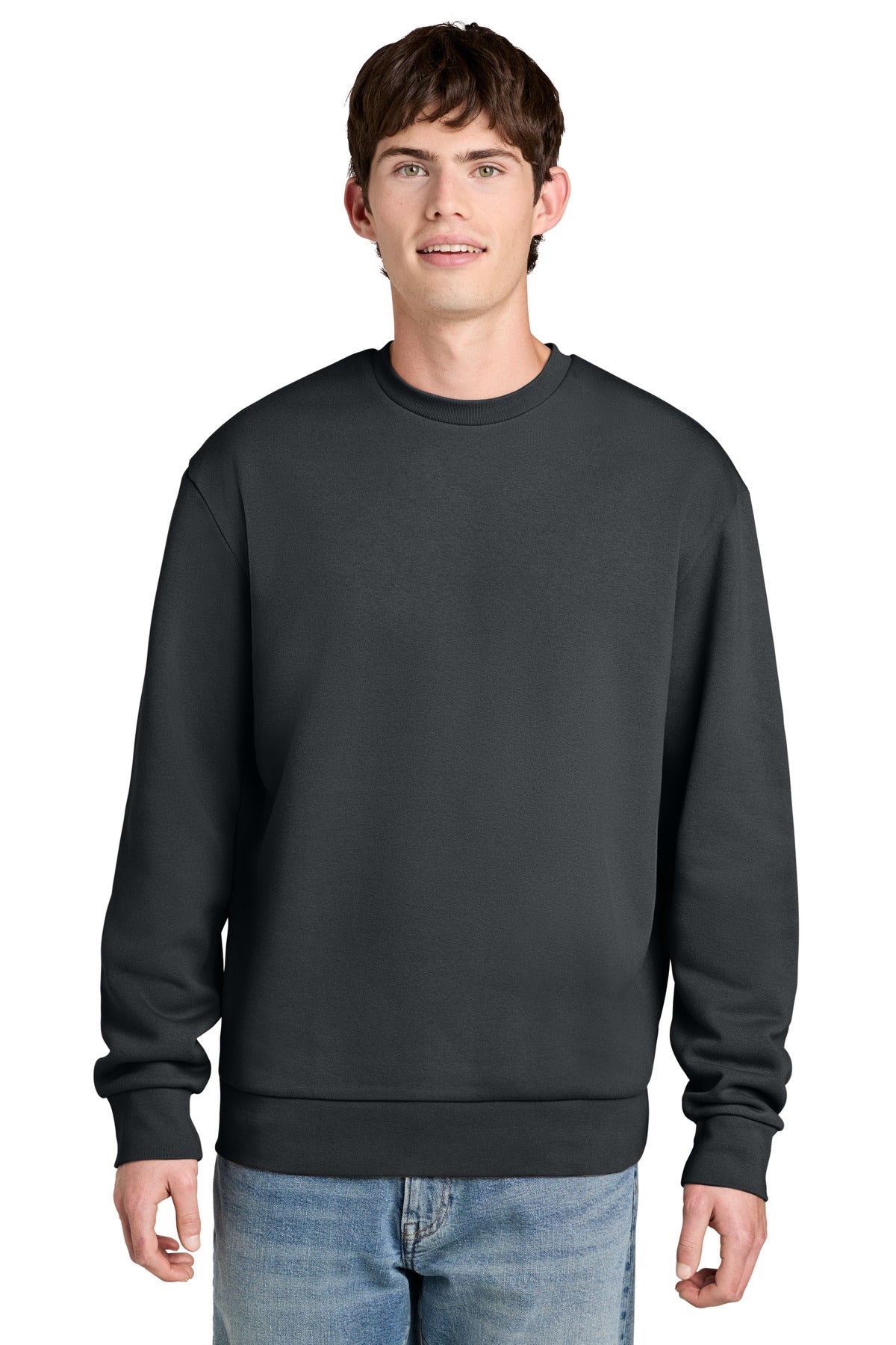 Custom logo District® MelloFleece Crew DT6704 in Graphite