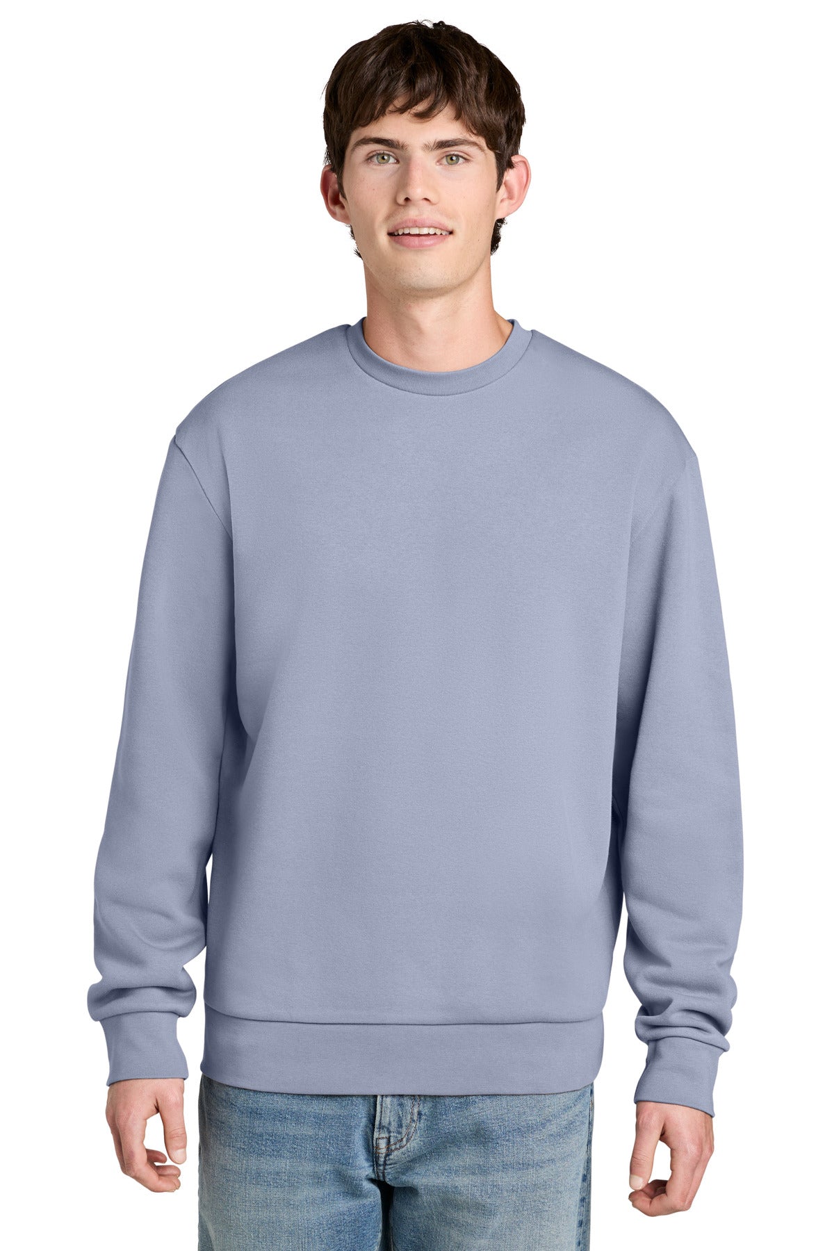 Custom logo District® MelloFleece Crew DT6704 in Icelandic Purple