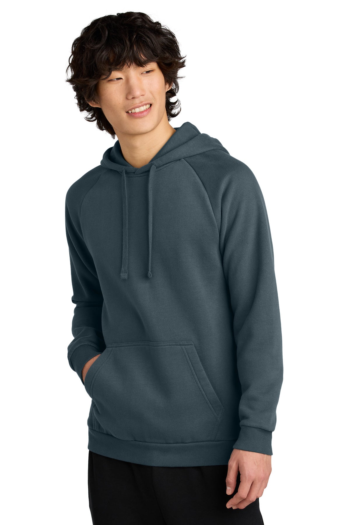 Custom logo District® Cloud Fleece Hoodie DT7800 in Deep Steel Blue