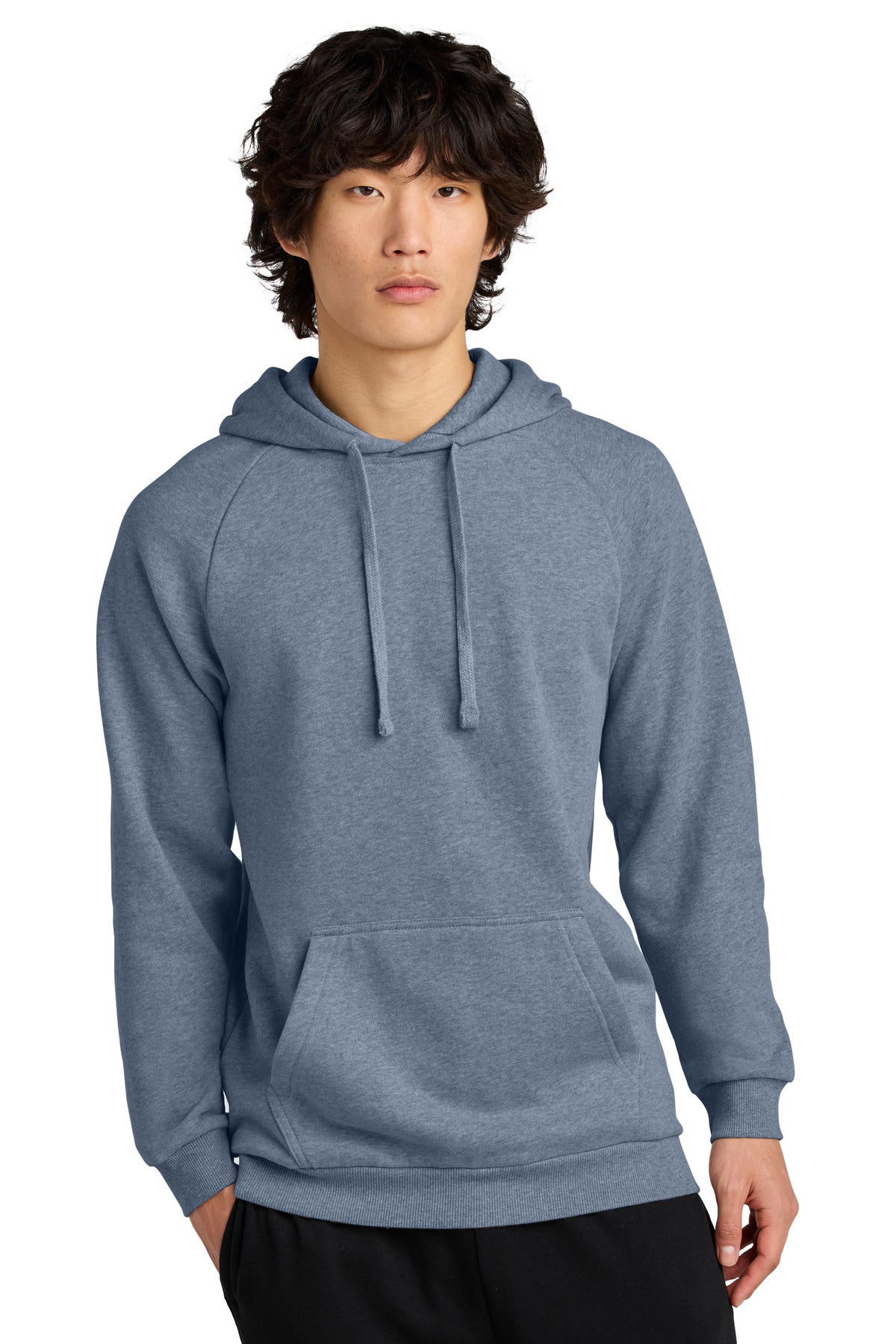 Custom logo District® Cloud Fleece Hoodie DT7800 in Flint Blue Heather
