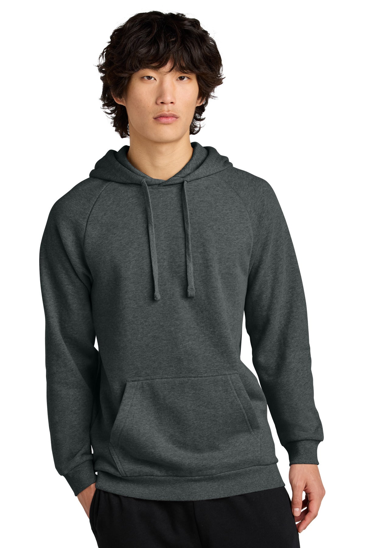 Custom logo District® Cloud Fleece Hoodie DT7800 in Heathered Charcoal
