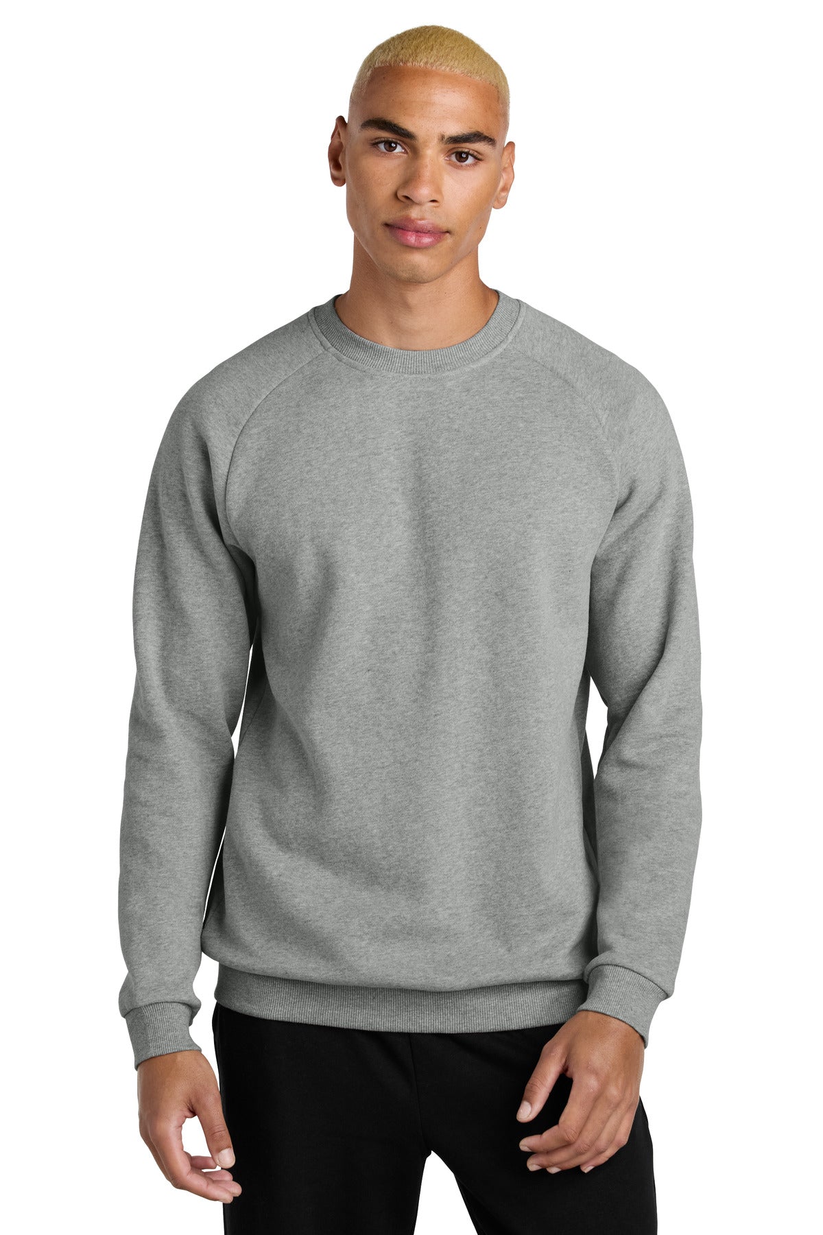 Custom logo District® Cloud Fleece Crew DT7804 in Heathered Steel
