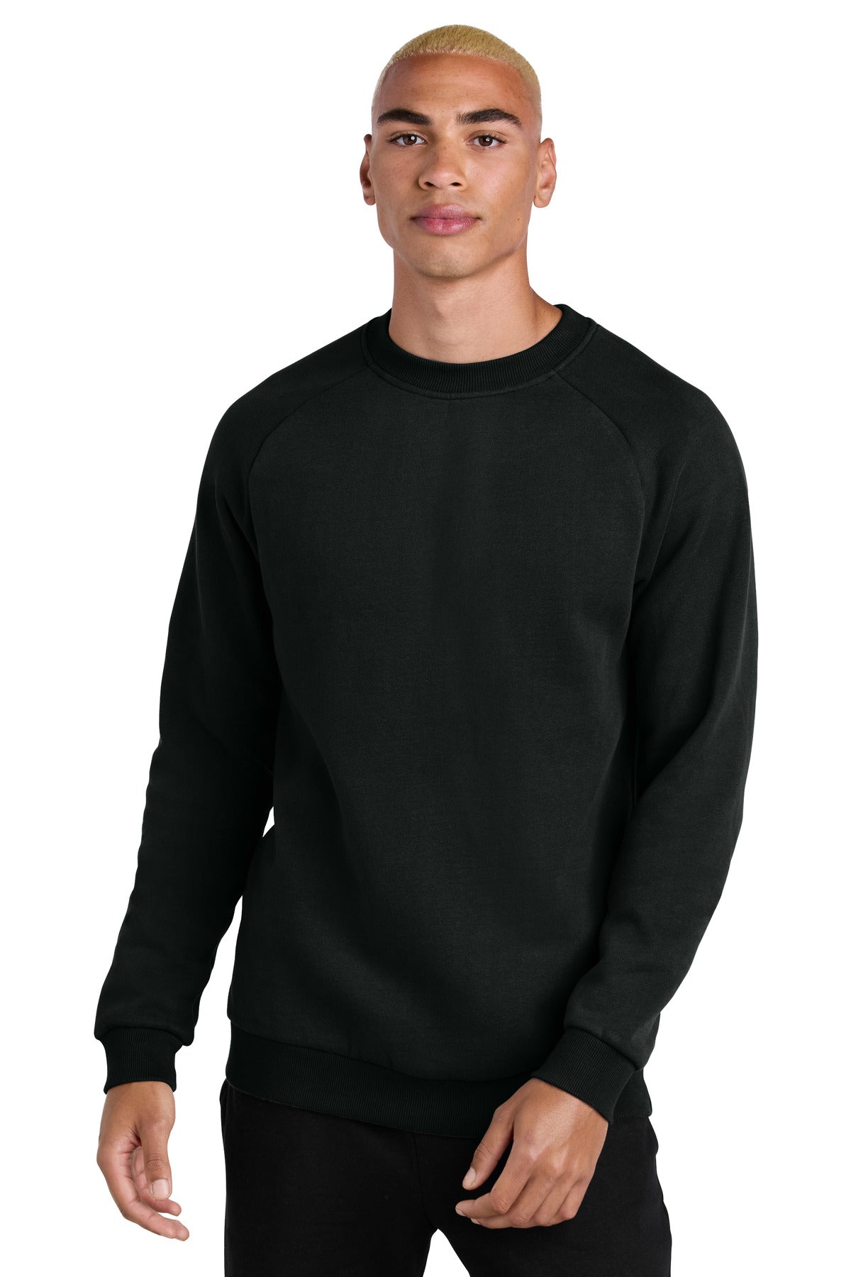 Custom logo District® Cloud Fleece Crew DT7804 in Jet Black