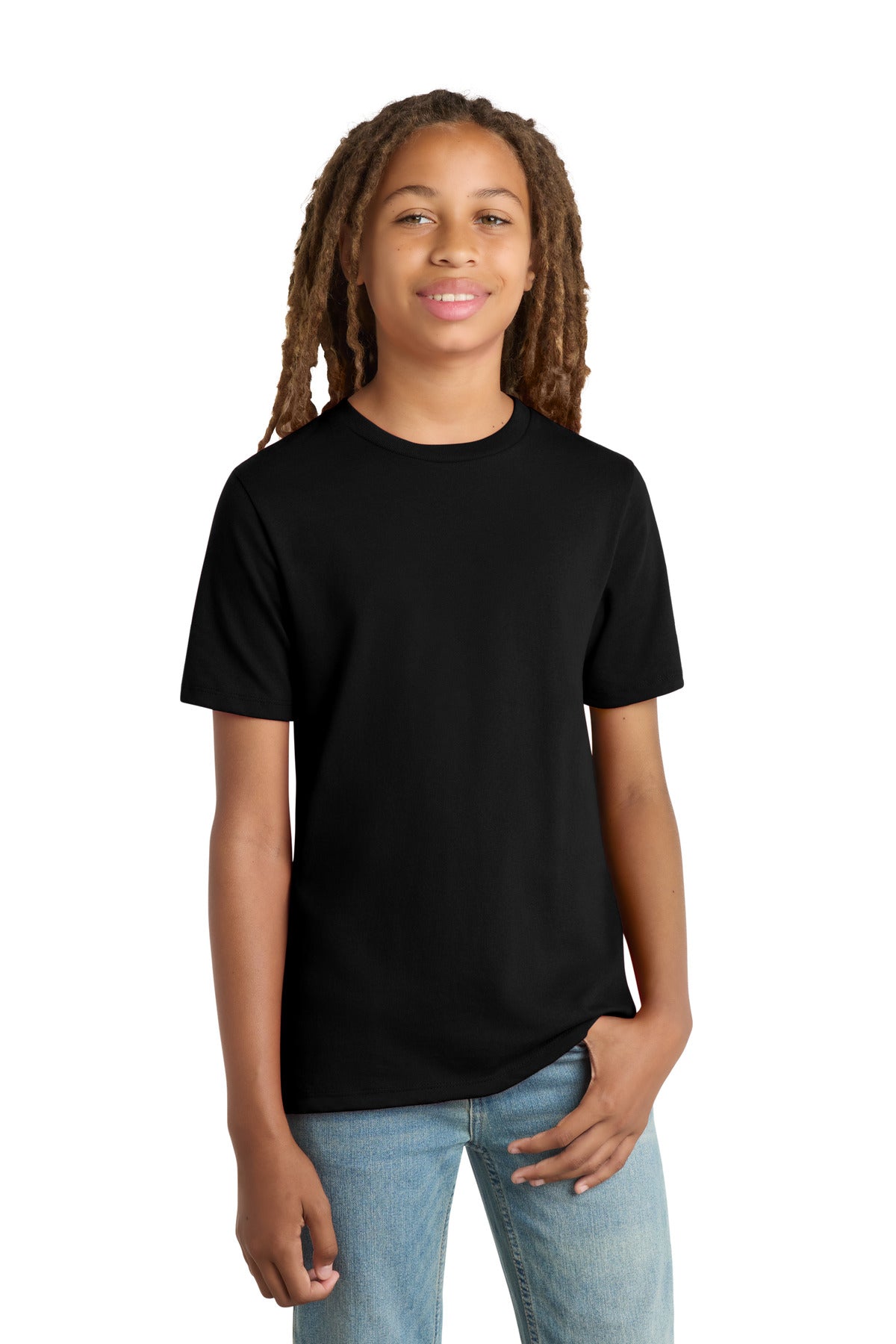 Custom logo District ® Youth Re-Tee ® DT8000Y in Black