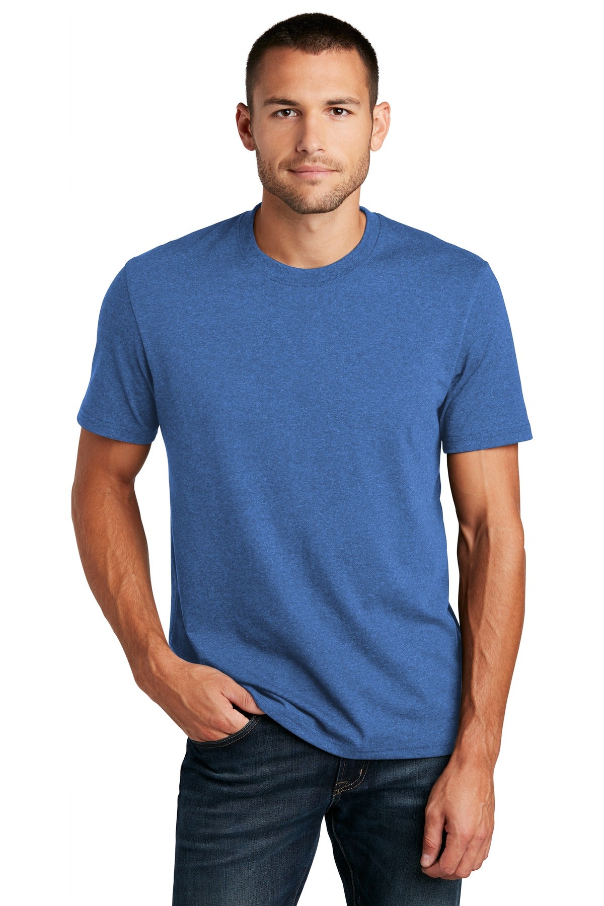 Custom logo District ® Re-Tee ™ DT8000 in Blue Heather