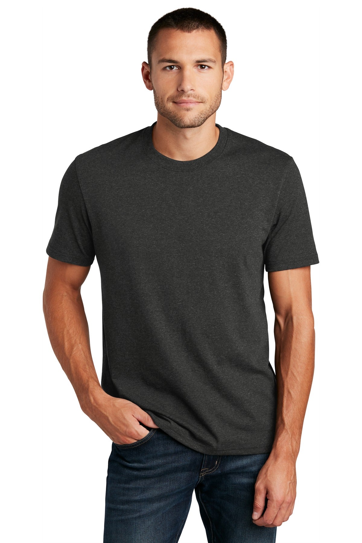 Custom logo District ® Re-Tee ™ DT8000 in Charcoal Heather