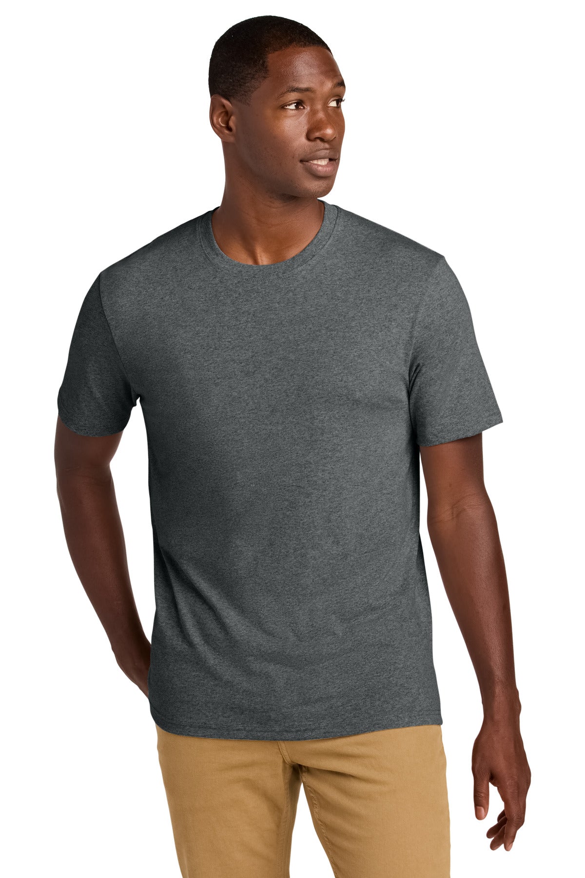 Custom logo District ® Re-Tee ™ DT8000 in Deep Grey Heather
