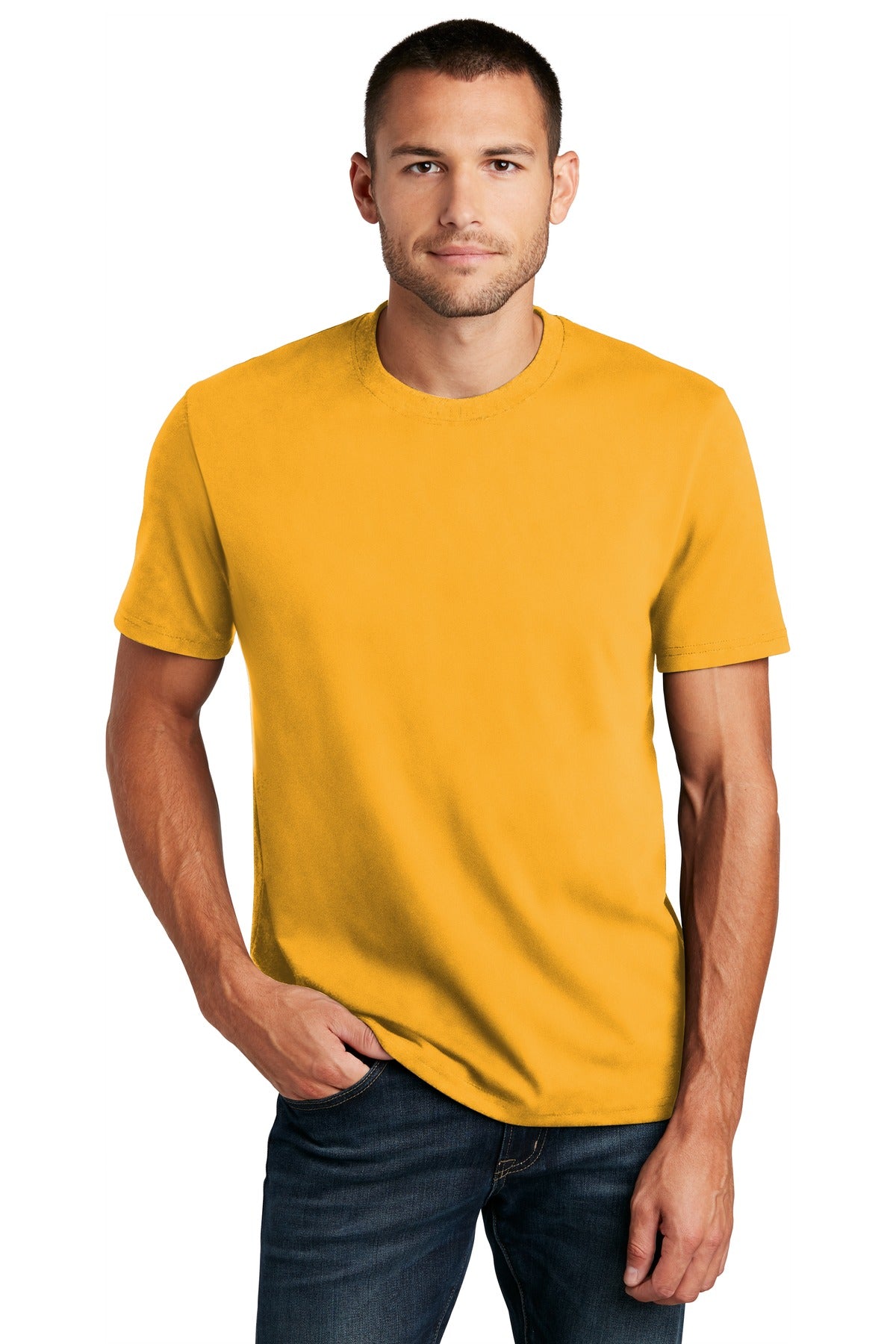 Custom logo District ® Re-Tee ™ DT8000 in Maize Yellow