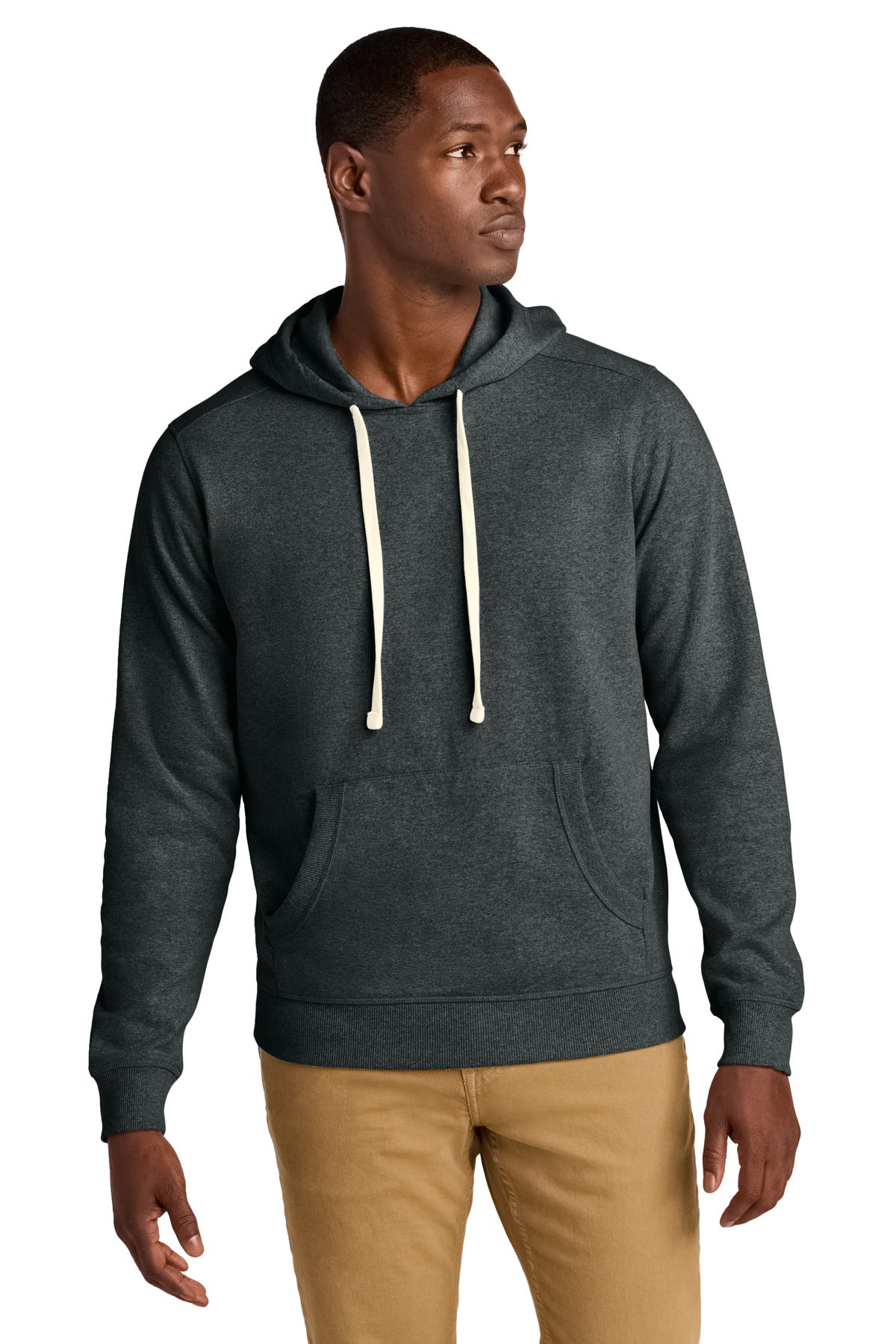 Custom logo District® Re-Fleece™Hoodie DT8100 in Charcoal Heather