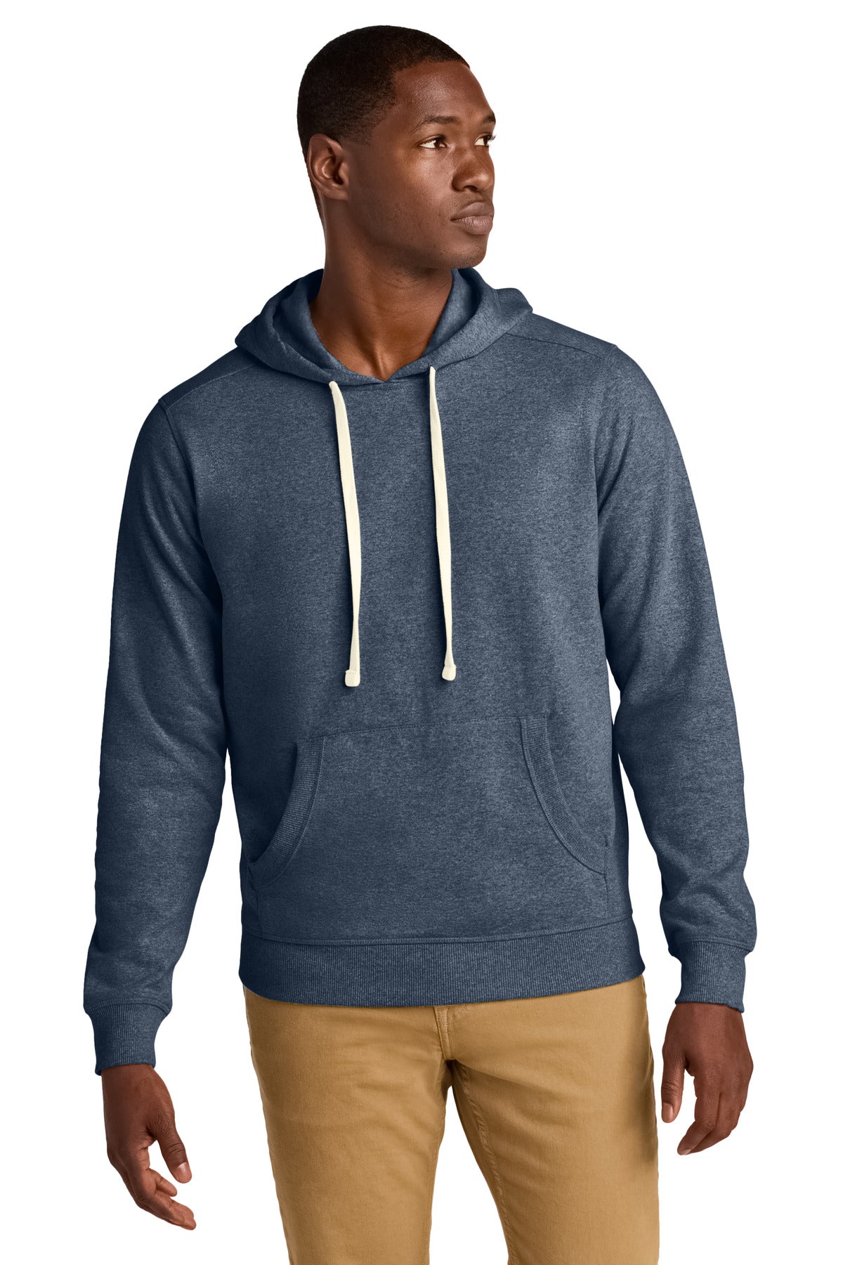 Custom logo District® Re-Fleece™Hoodie DT8100 in Heathered Navy