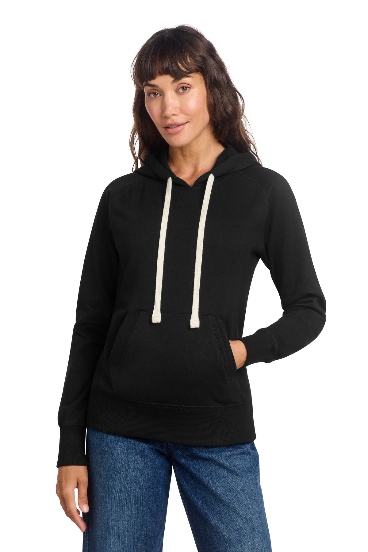 Custom logo District® Women's Re-Fleece™ Hoodie DT8101 in Black