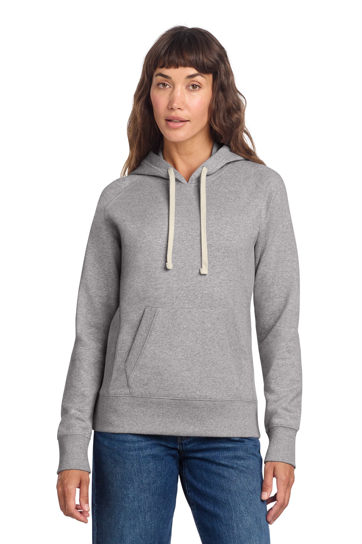Custom logo District® Women's Re-Fleece™ Hoodie DT8101 in Light Heather Grey