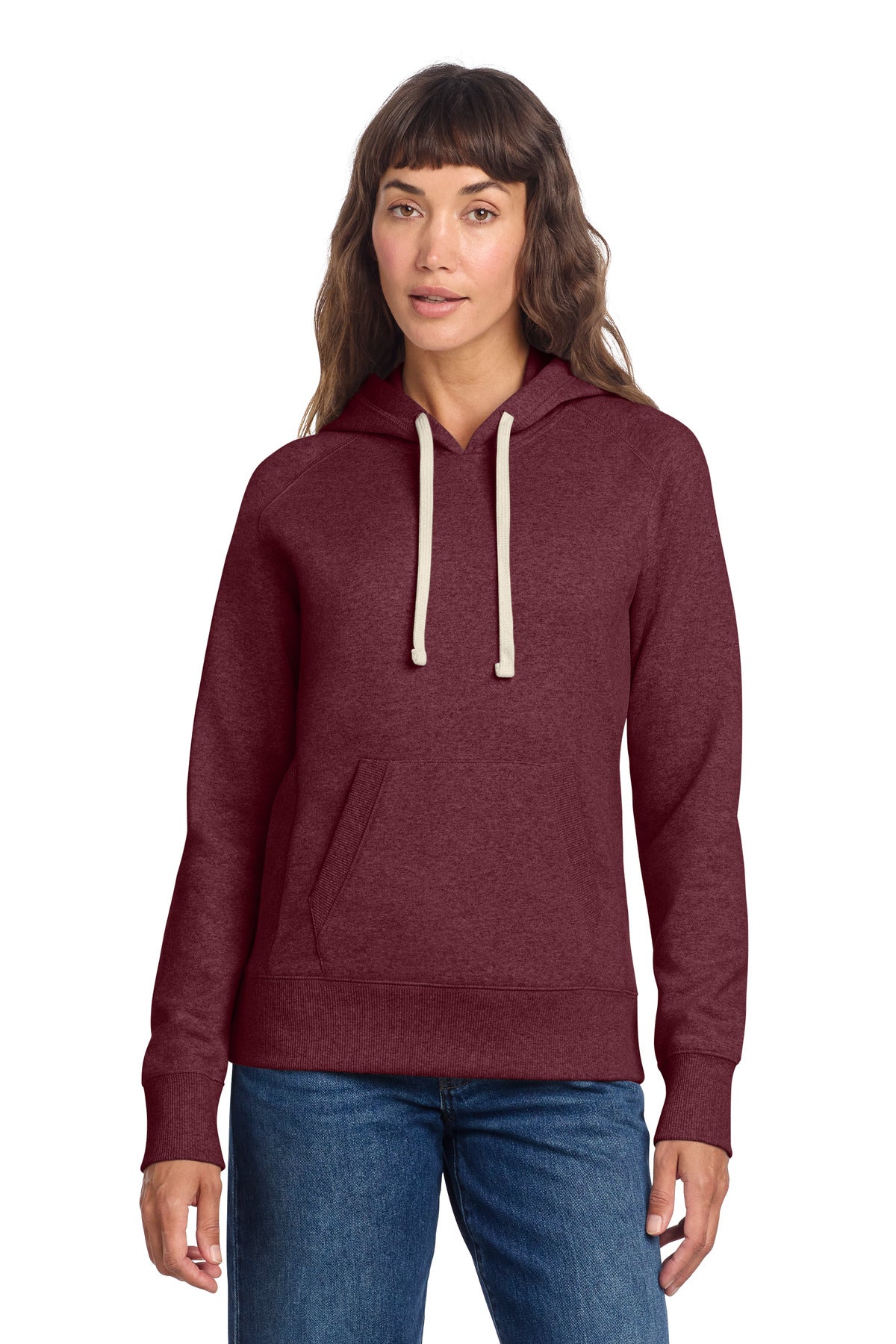 Custom logo District® Women's Re-Fleece™ Hoodie DT8101 in Maroon Heather