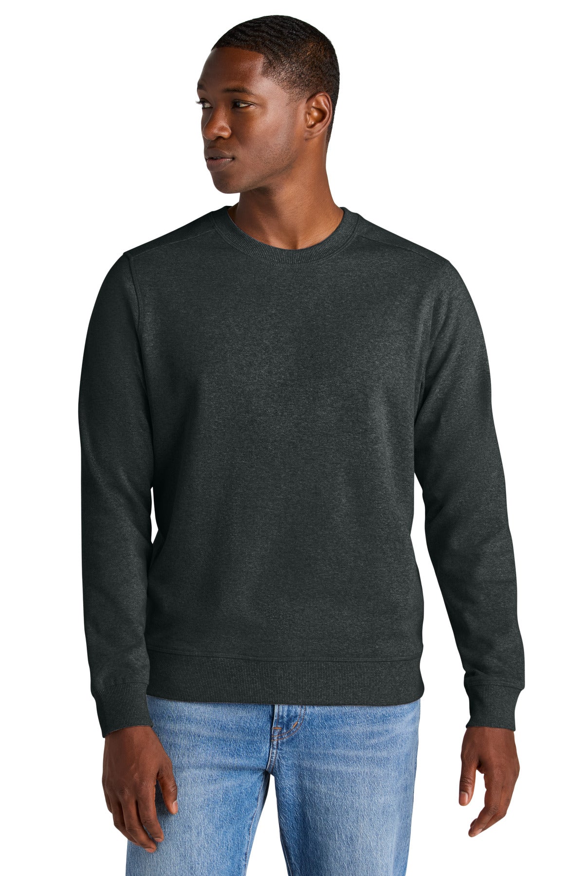 Custom logo District® Re-Fleece™Crew DT8104 in Charcoal Heather
