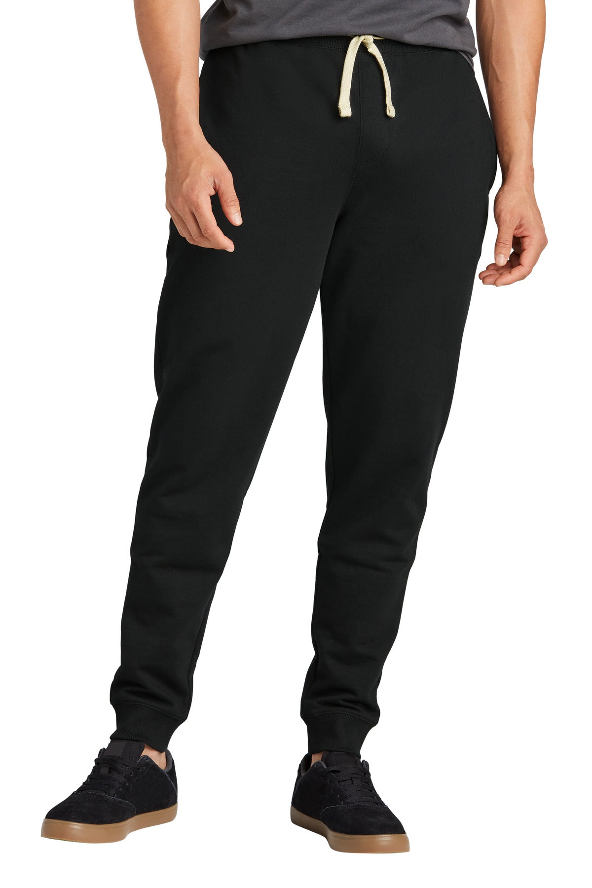 Custom logo District® Re-Fleece™ Jogger DT8107 in Black