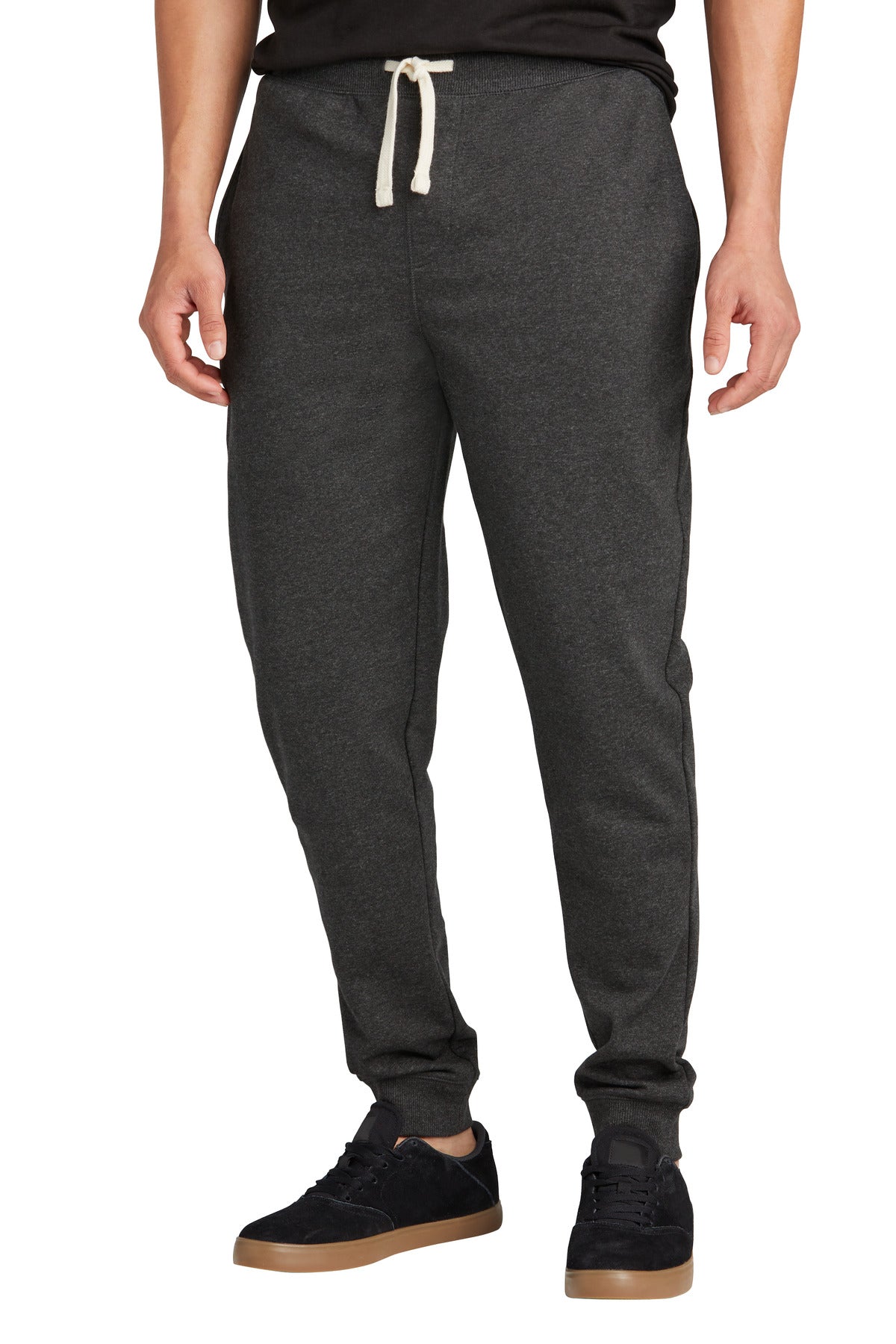 Custom logo District® Re-Fleece™ Jogger DT8107 in Charcoal Heather