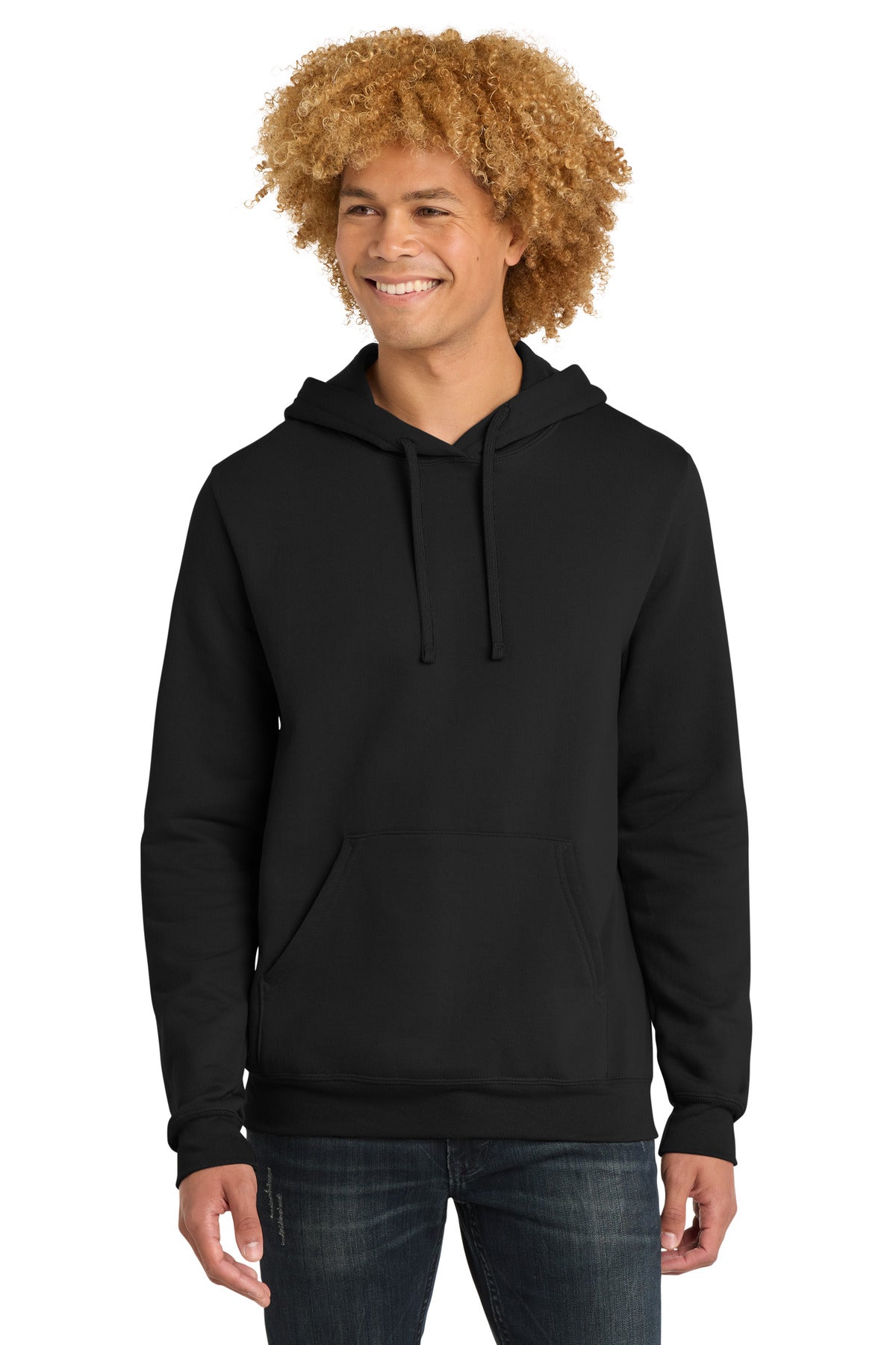 Custom logo District® The Concert Fleece® Hoodie. DT810 in Black