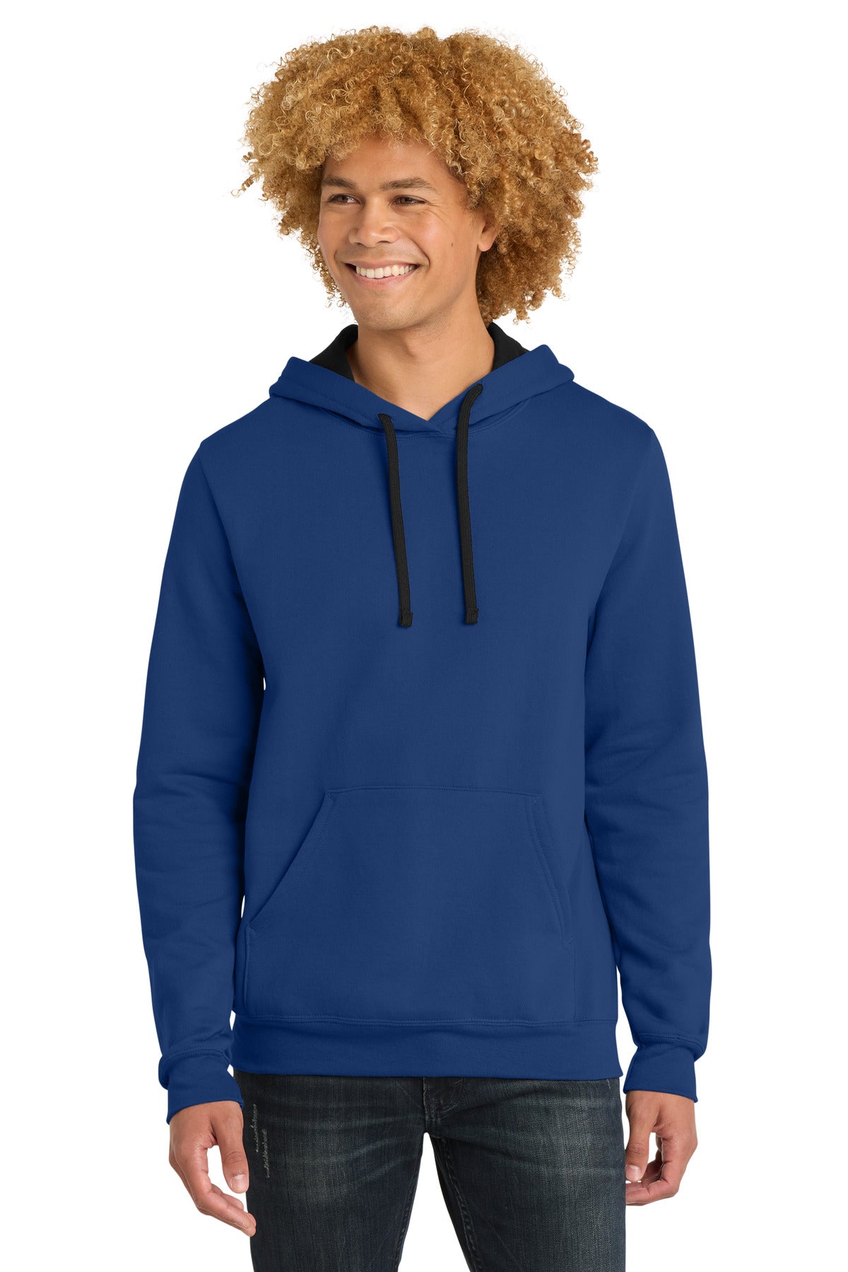 Custom logo District® The Concert Fleece® Hoodie. DT810 in Deep Royal