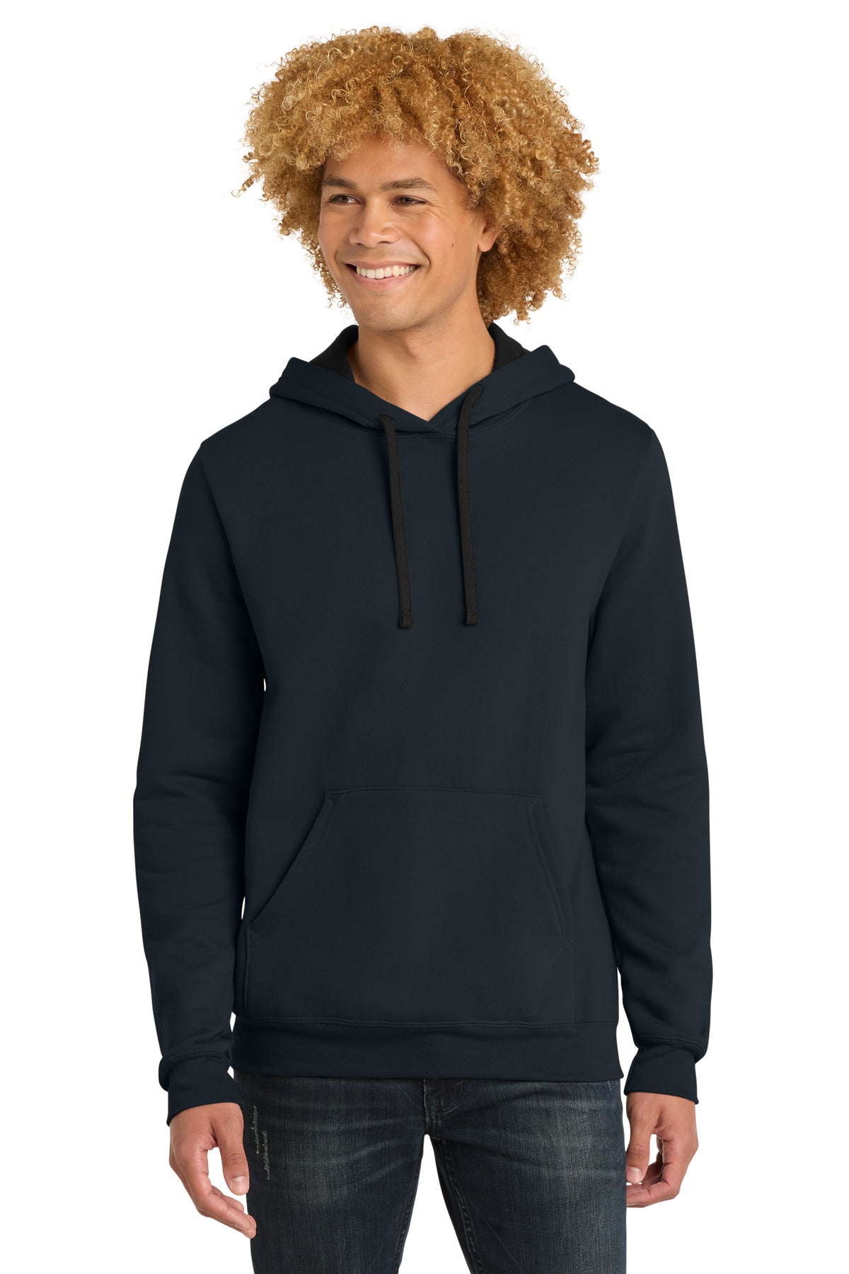Custom logo District® The Concert Fleece® Hoodie. DT810 in New Navy