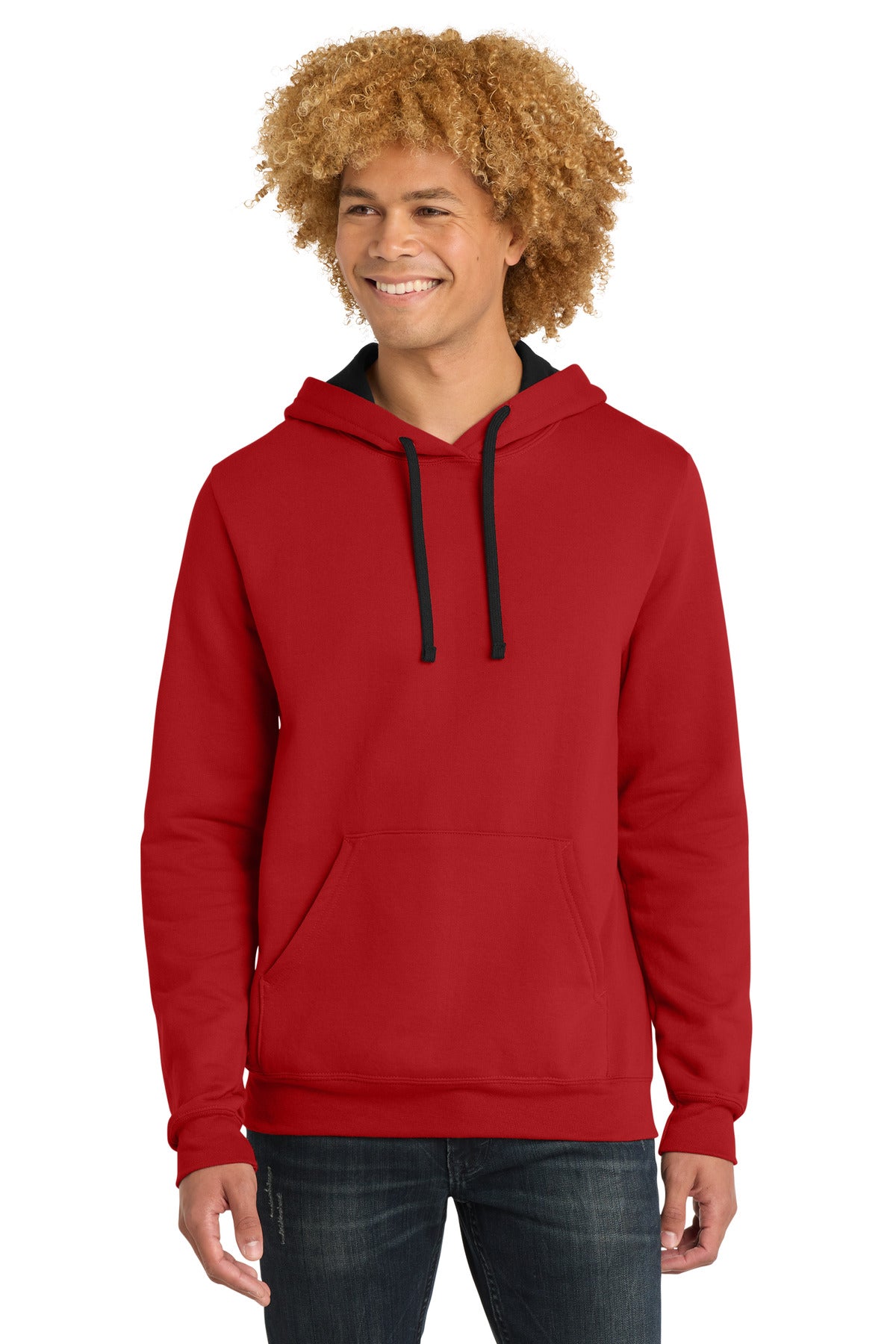 Custom logo District® The Concert Fleece® Hoodie. DT810 in New Red