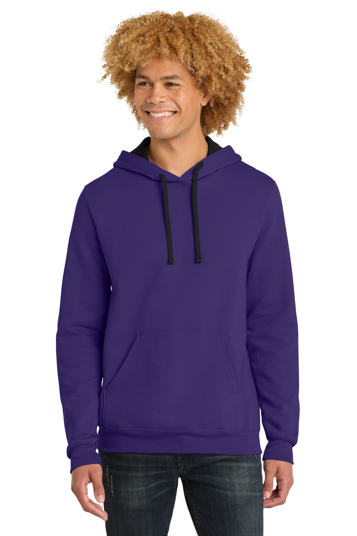 Custom logo District® The Concert Fleece® Hoodie. DT810 in Purple