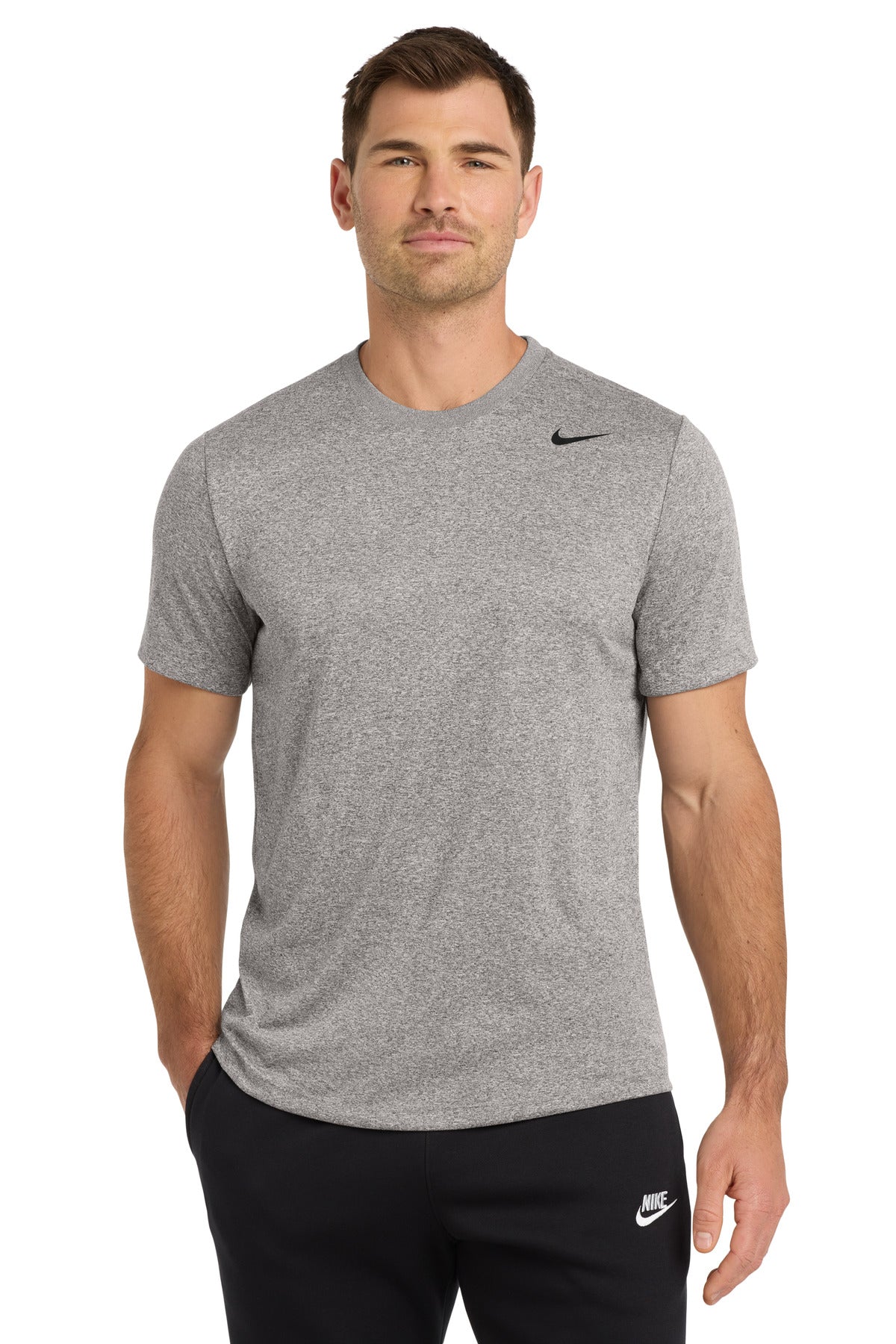 Custom logo Nike Team rLegend Tee DV7299 in Carbon Heather