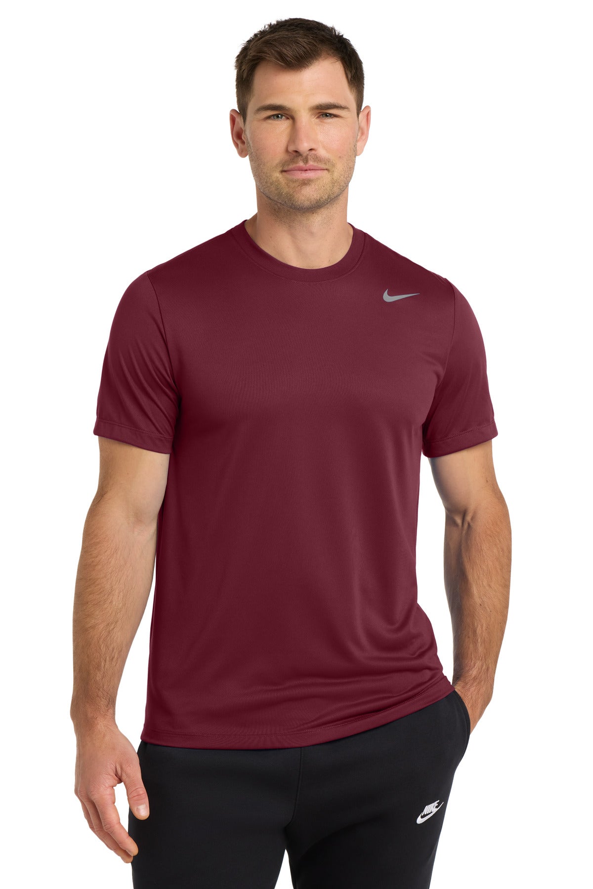Custom logo Nike Team rLegend Tee DV7299 in Deep Maroon