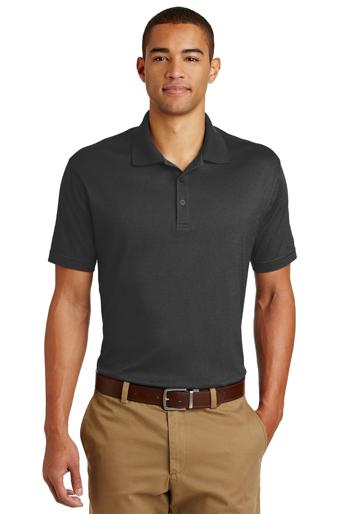 Custom logo Eddie Bauer® Performance Polo. EB102 in Black