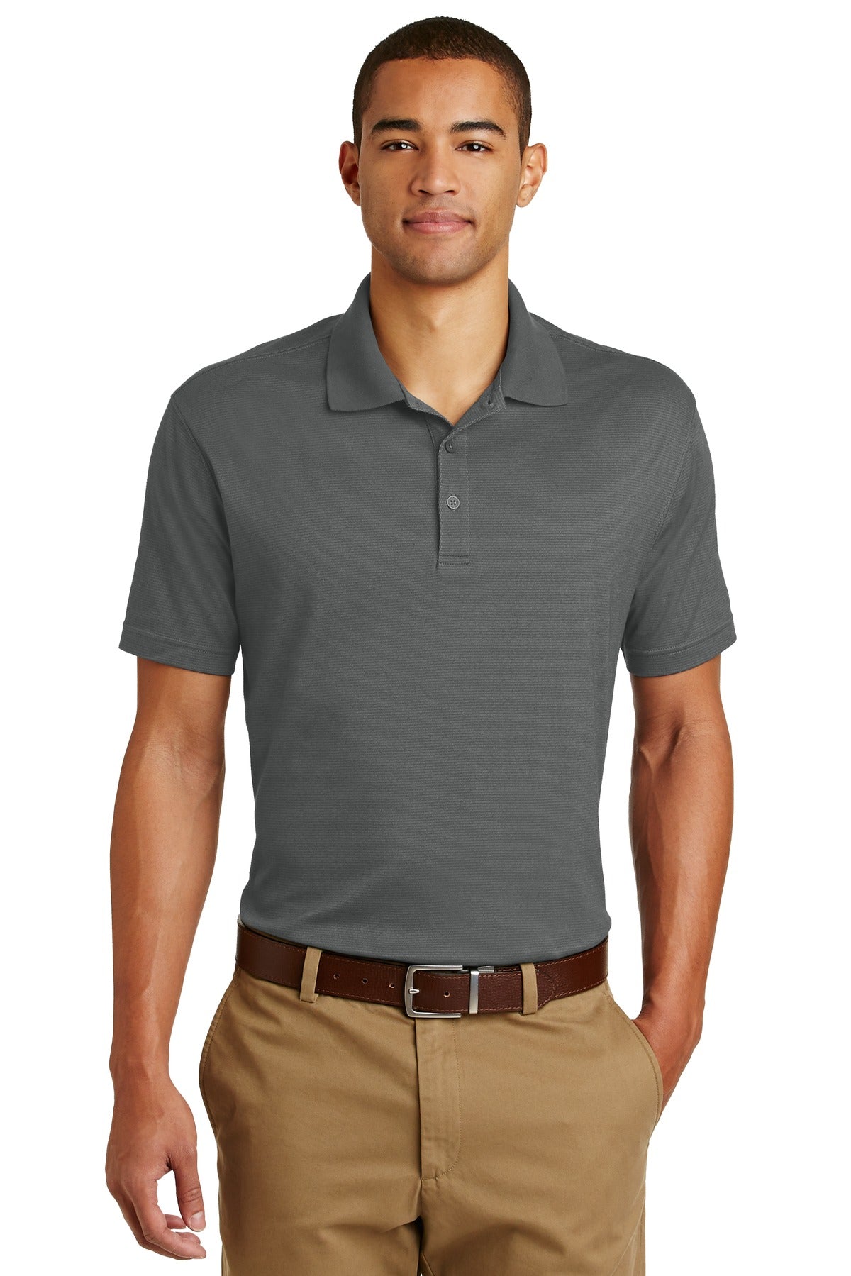 Custom logo Eddie Bauer® Performance Polo. EB102 in Grey Steel