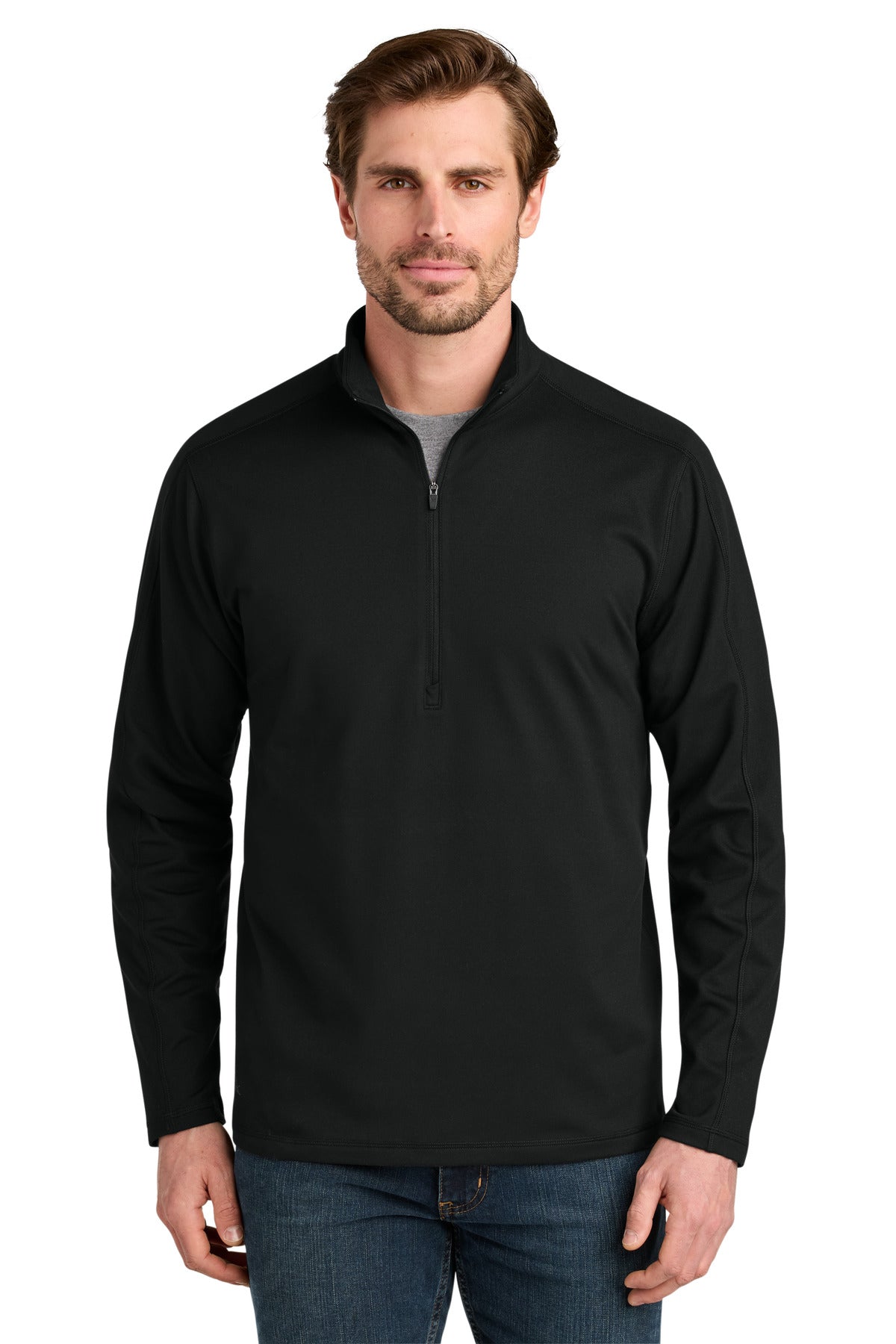 Custom logo Eddie Bauer® Adventurer 1/4-Zip EB120 in Deep Black