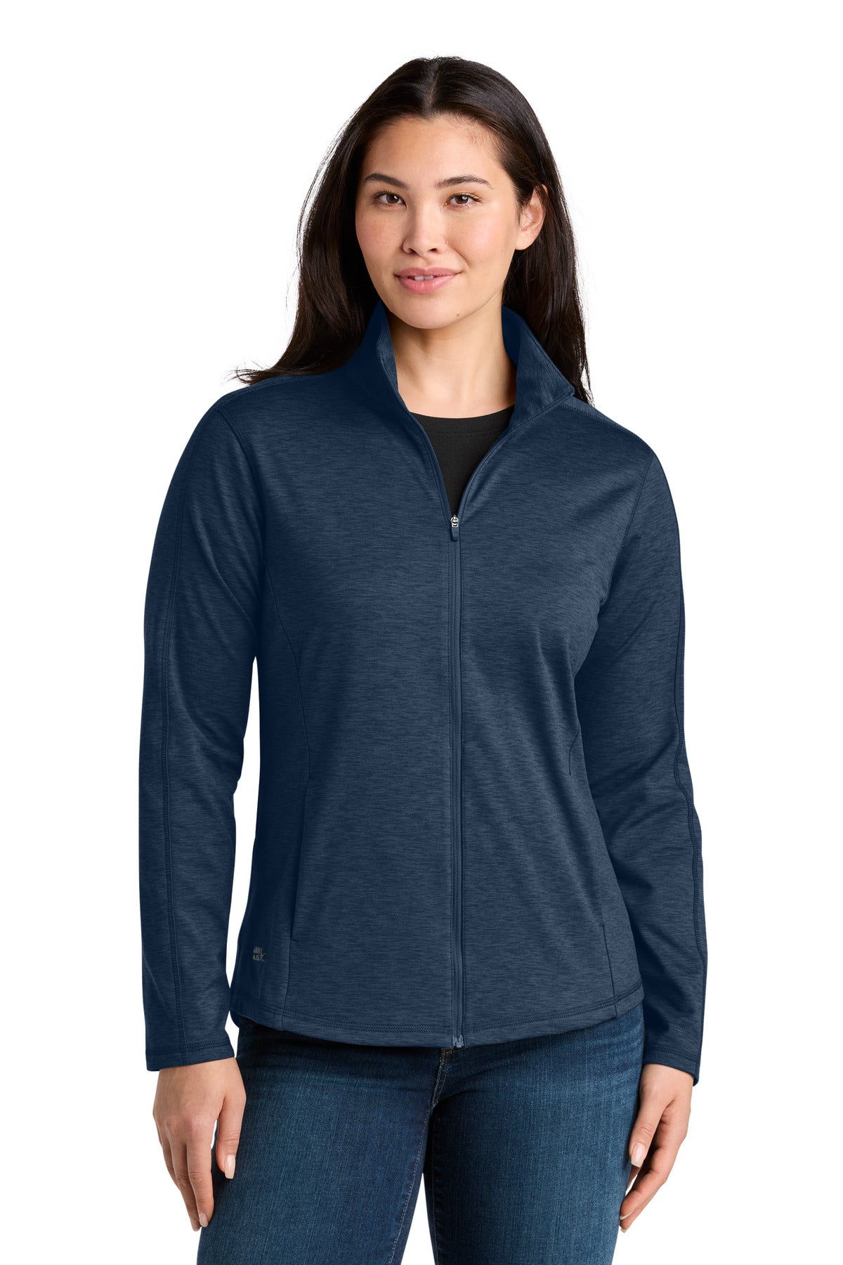Custom logo Eddie Bauer® Women's Adventurer Full-Zip EB121 in River Blue Navy Heather