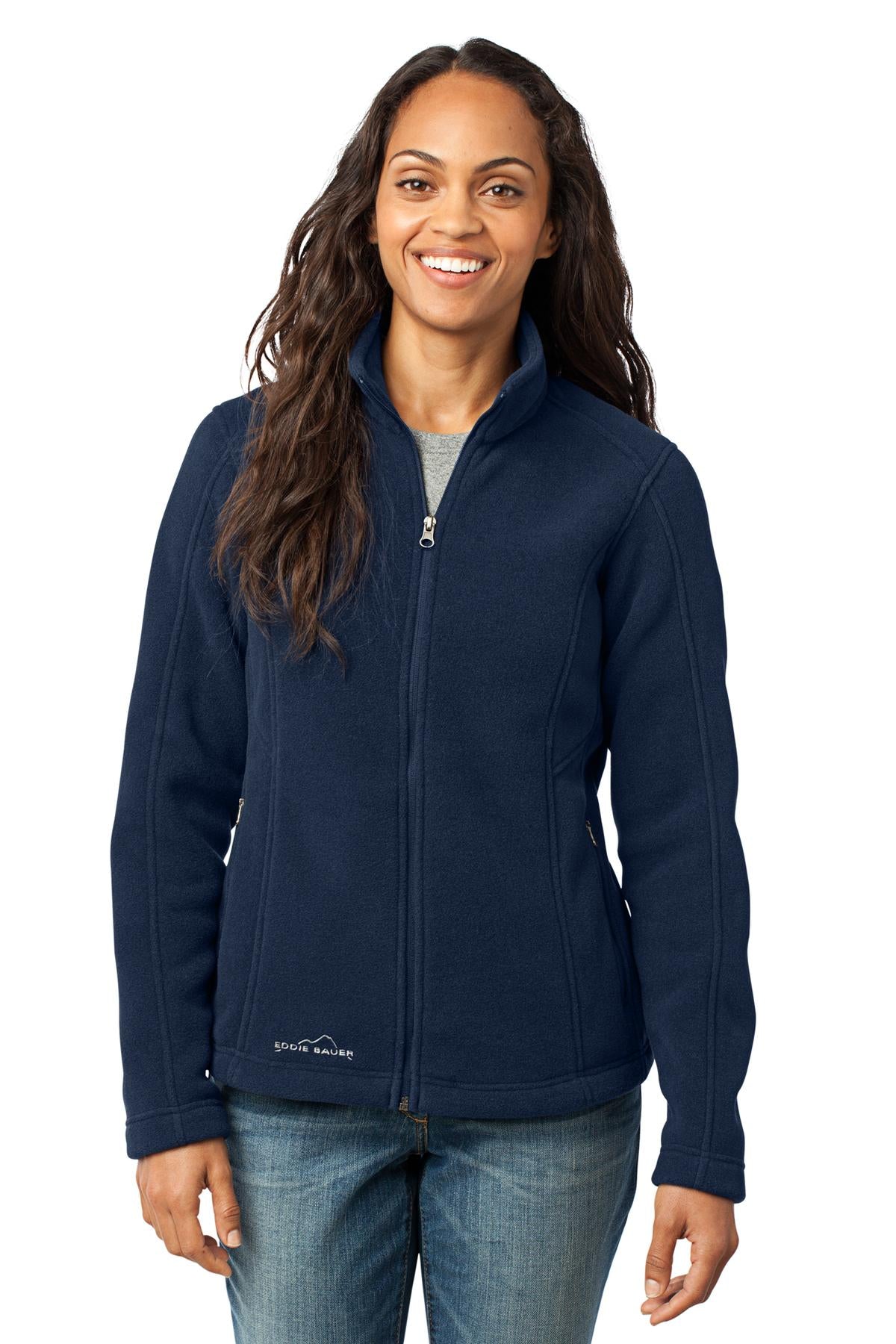 Custom logo Eddie Bauer® - Women's Full-Zip Fleece Jacket. EB201 in River Blue Navy