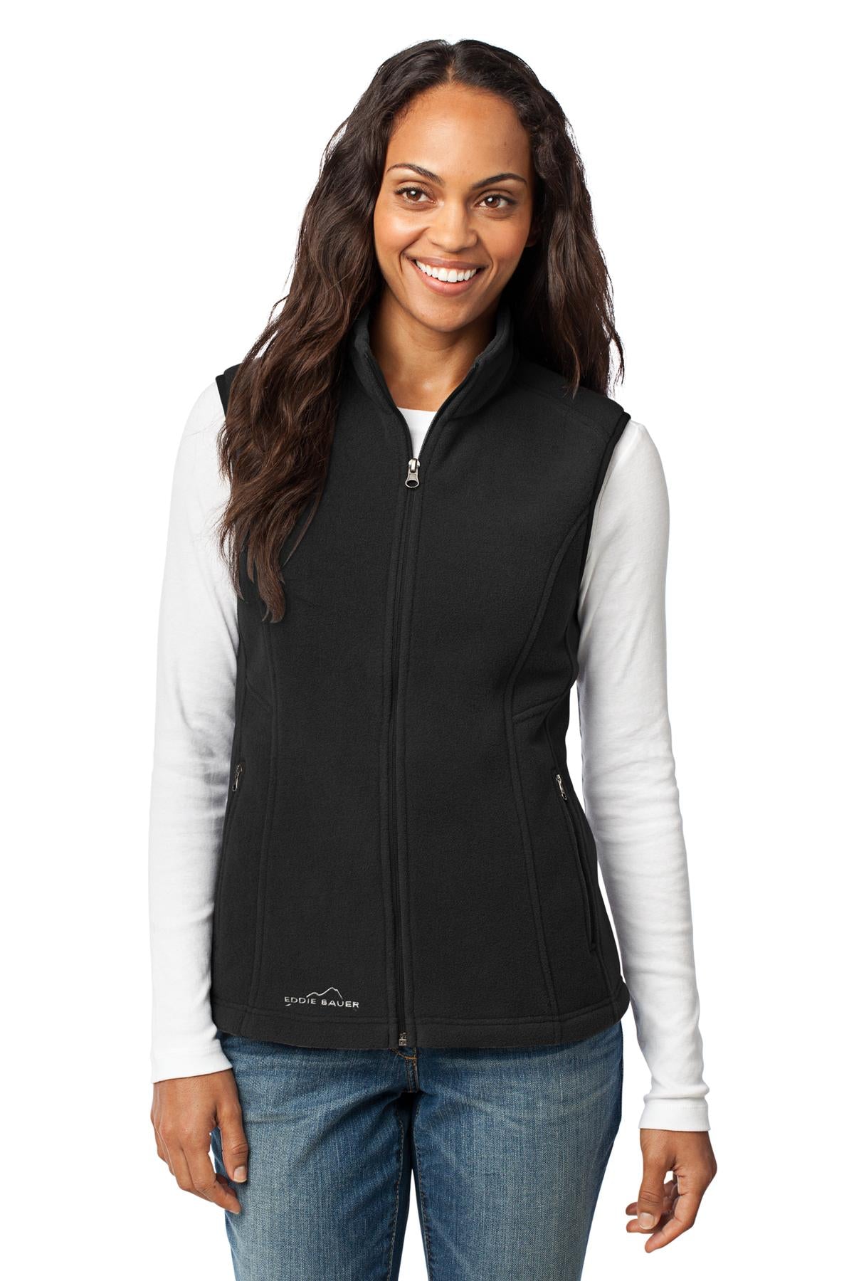 Custom logo Eddie Bauer® - Women's Fleece Vest. EB205 in Black