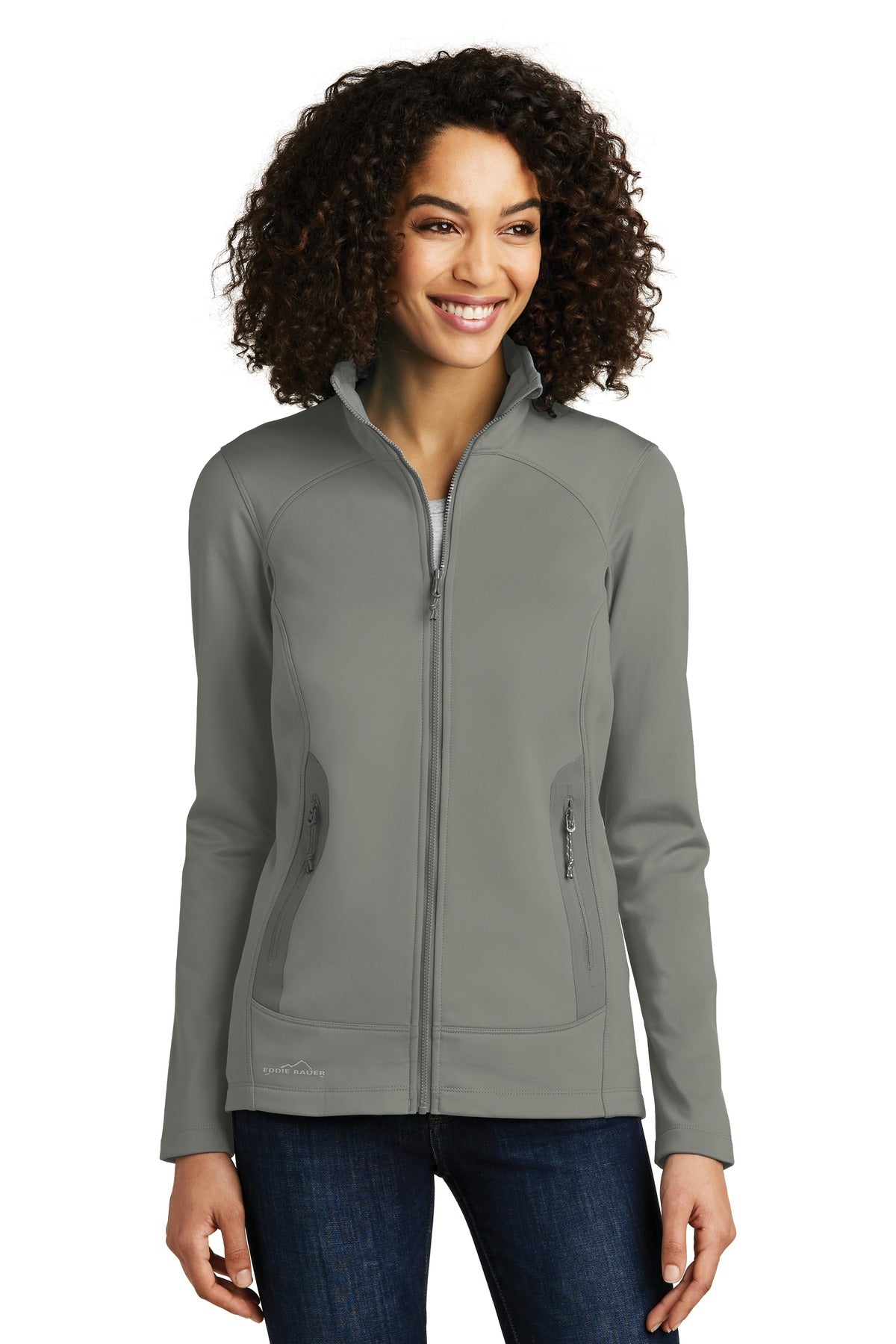 Custom logo Eddie Bauer® Women's Highpoint Fleece Jacket. EB241 in Metal Grey