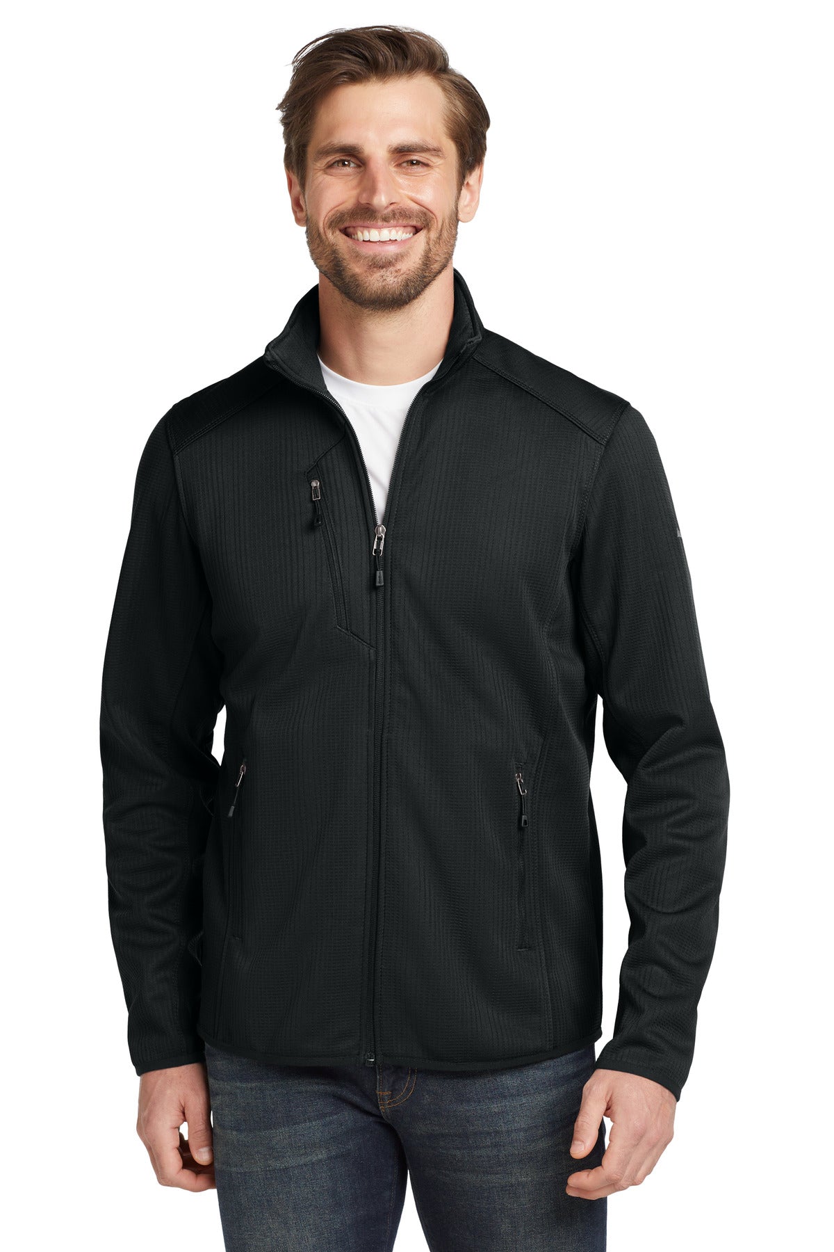 Custom logo Eddie Bauer ® Dash Full-Zip Fleece Jacket. EB242 in Black