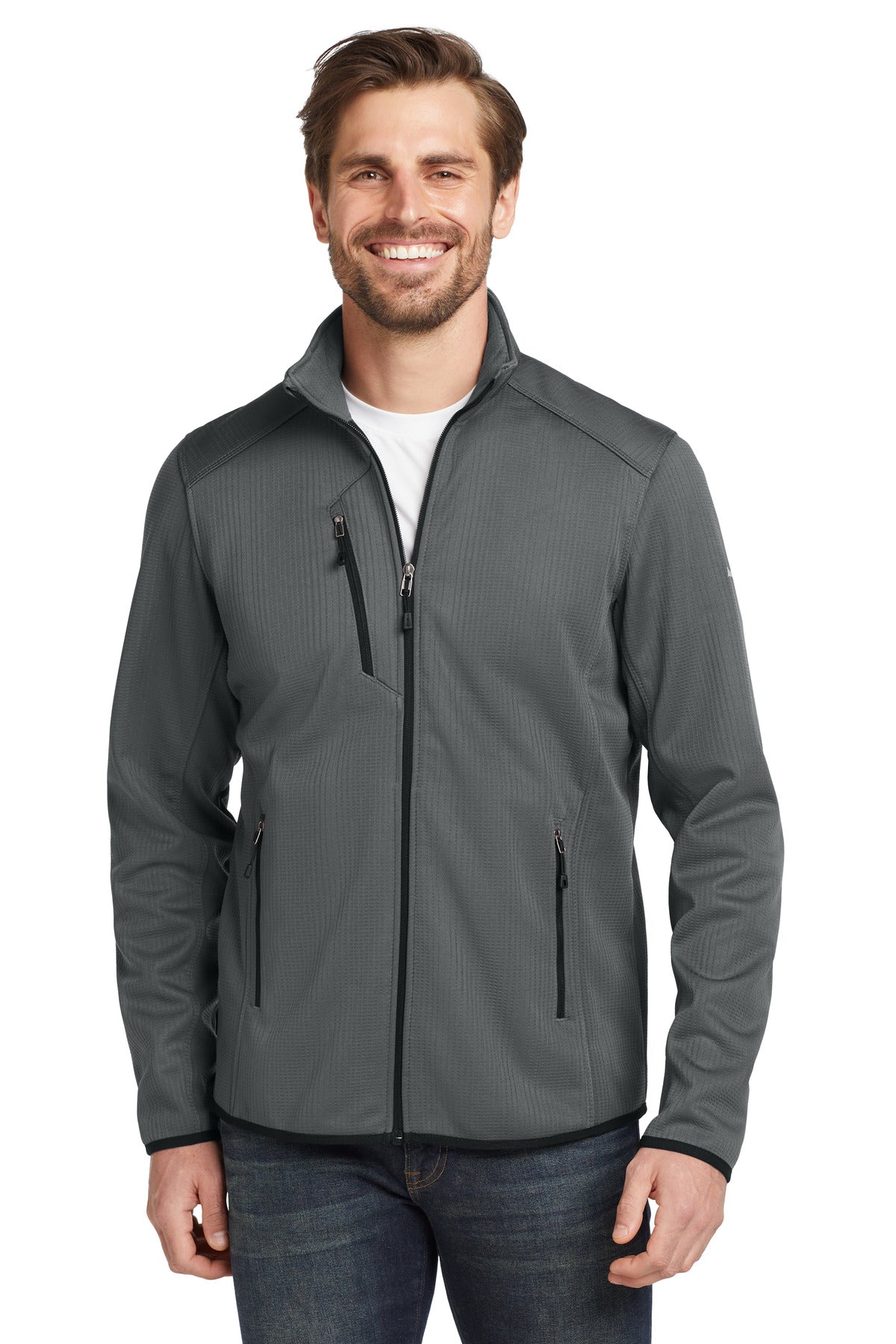Custom logo Eddie Bauer ® Dash Full-Zip Fleece Jacket. EB242 in Grey Steel