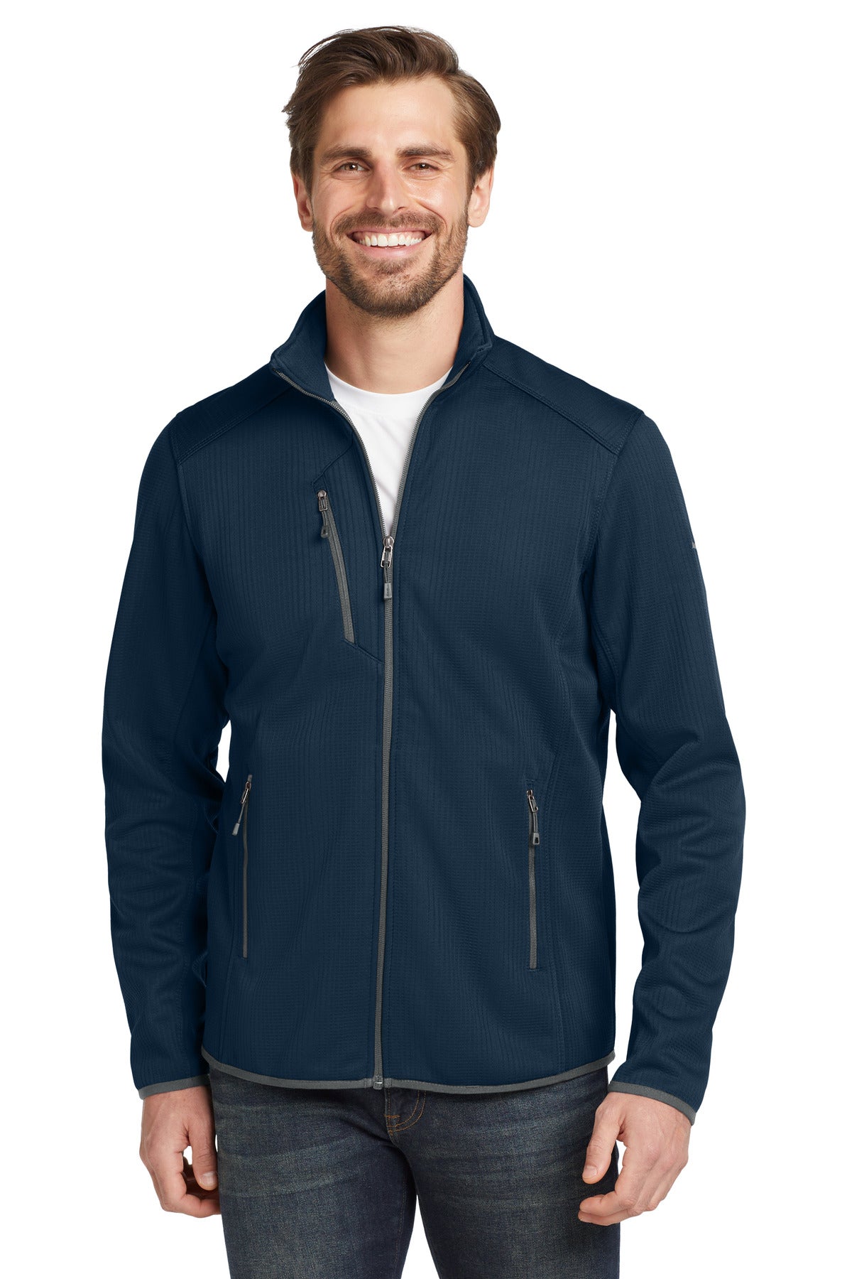 Custom logo Eddie Bauer ® Dash Full-Zip Fleece Jacket. EB242 in River Blue Navy