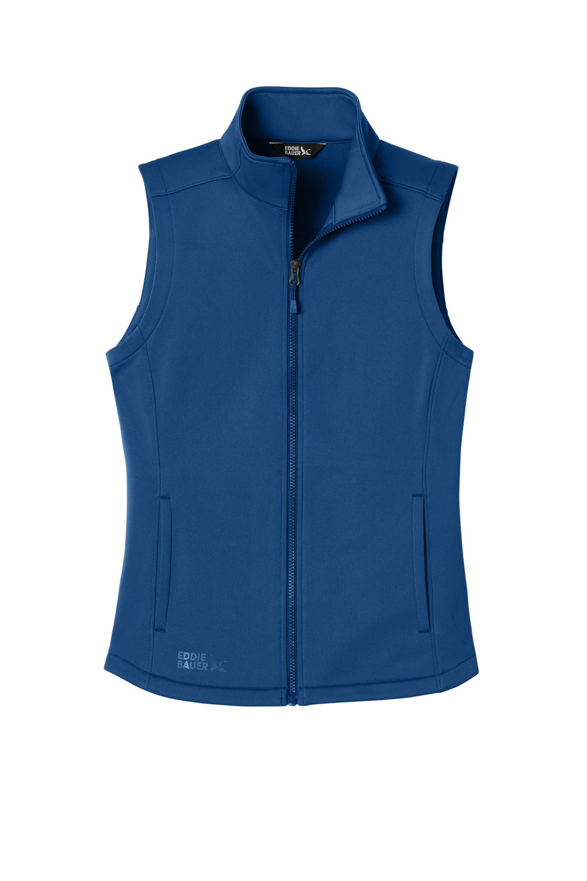 Custom logo Eddie Bauer® Women's Smooth Mid Layer Fleece Vest EB2570 in Cobalt Blue
