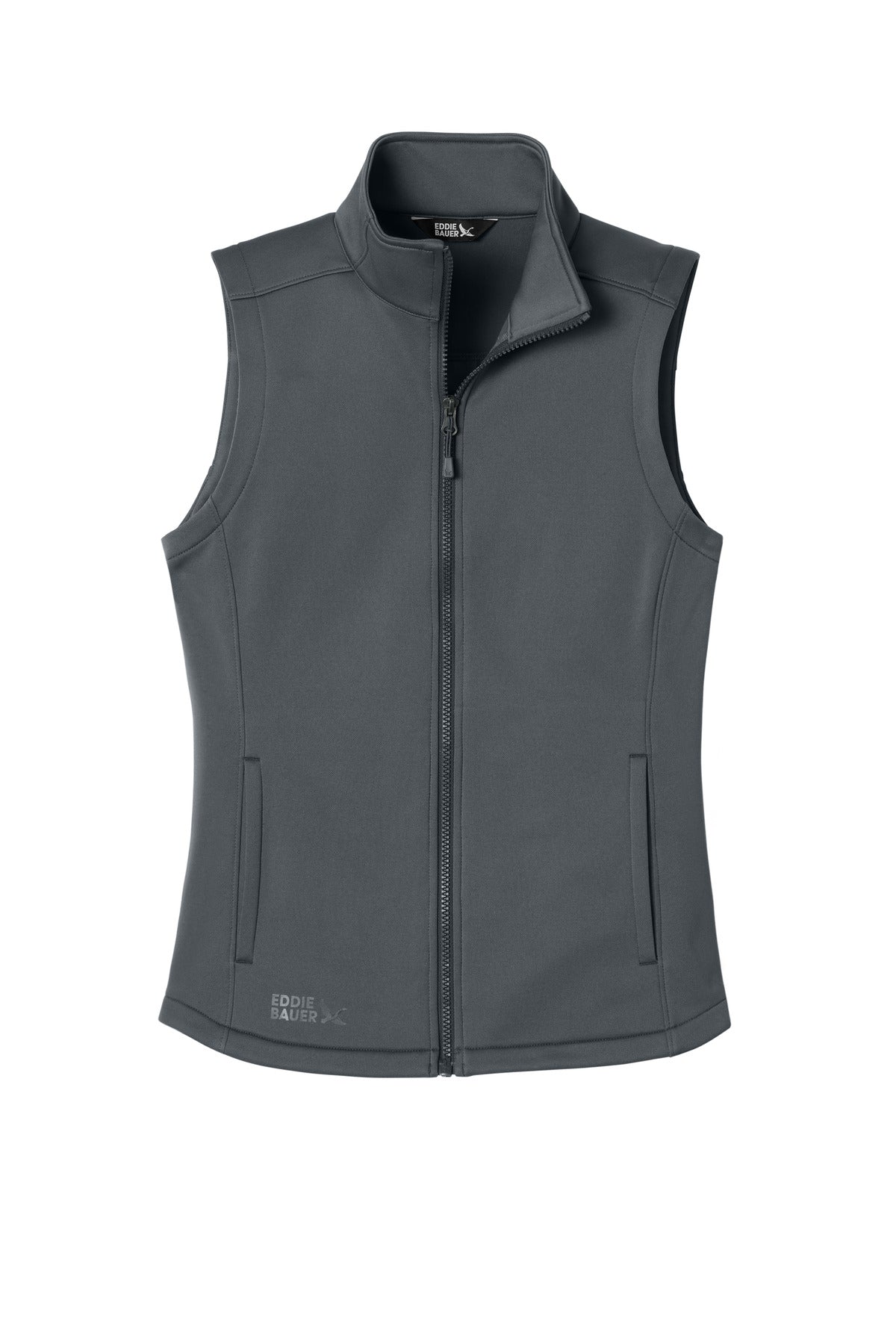 Custom logo Eddie Bauer® Women's Smooth Mid Layer Fleece Vest EB2570 in Iron Gate