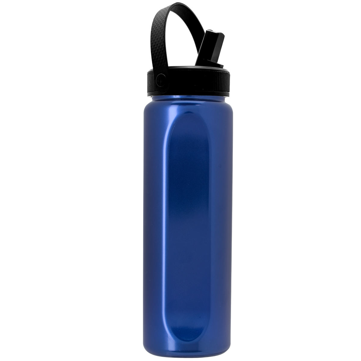 Custom logo Boss Embossed RPET Bottle with Flip-Straw, Swivel Handle Lid - 26 oz.