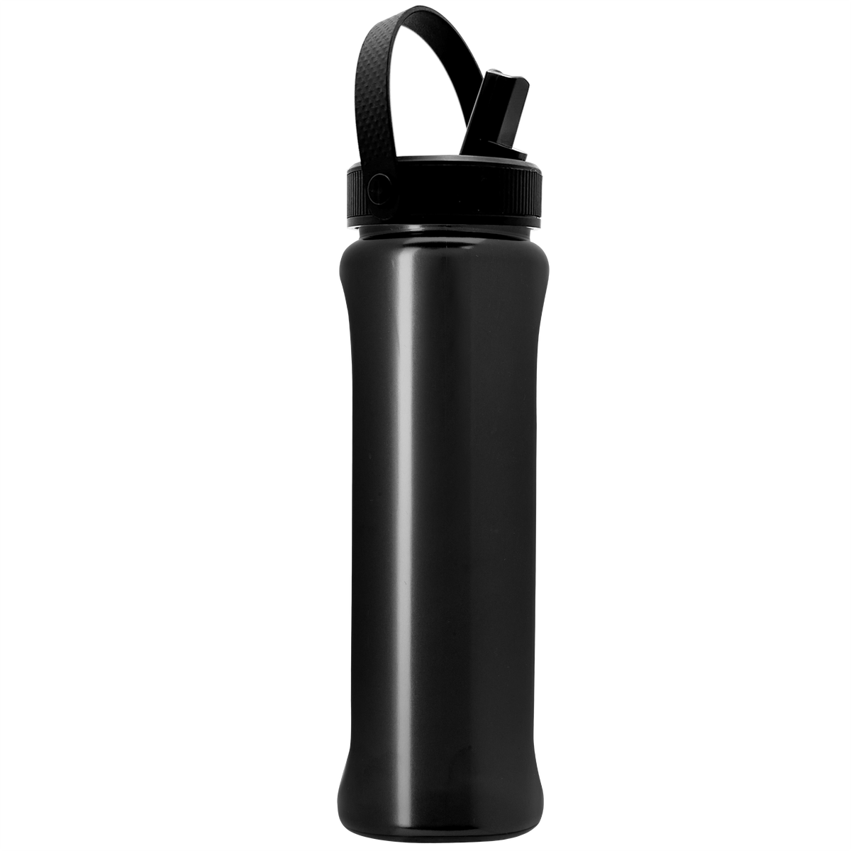 Custom logo Boss Embossed RPET Bottle with Flip-Straw, Swivel Handle Lid - 26 oz.