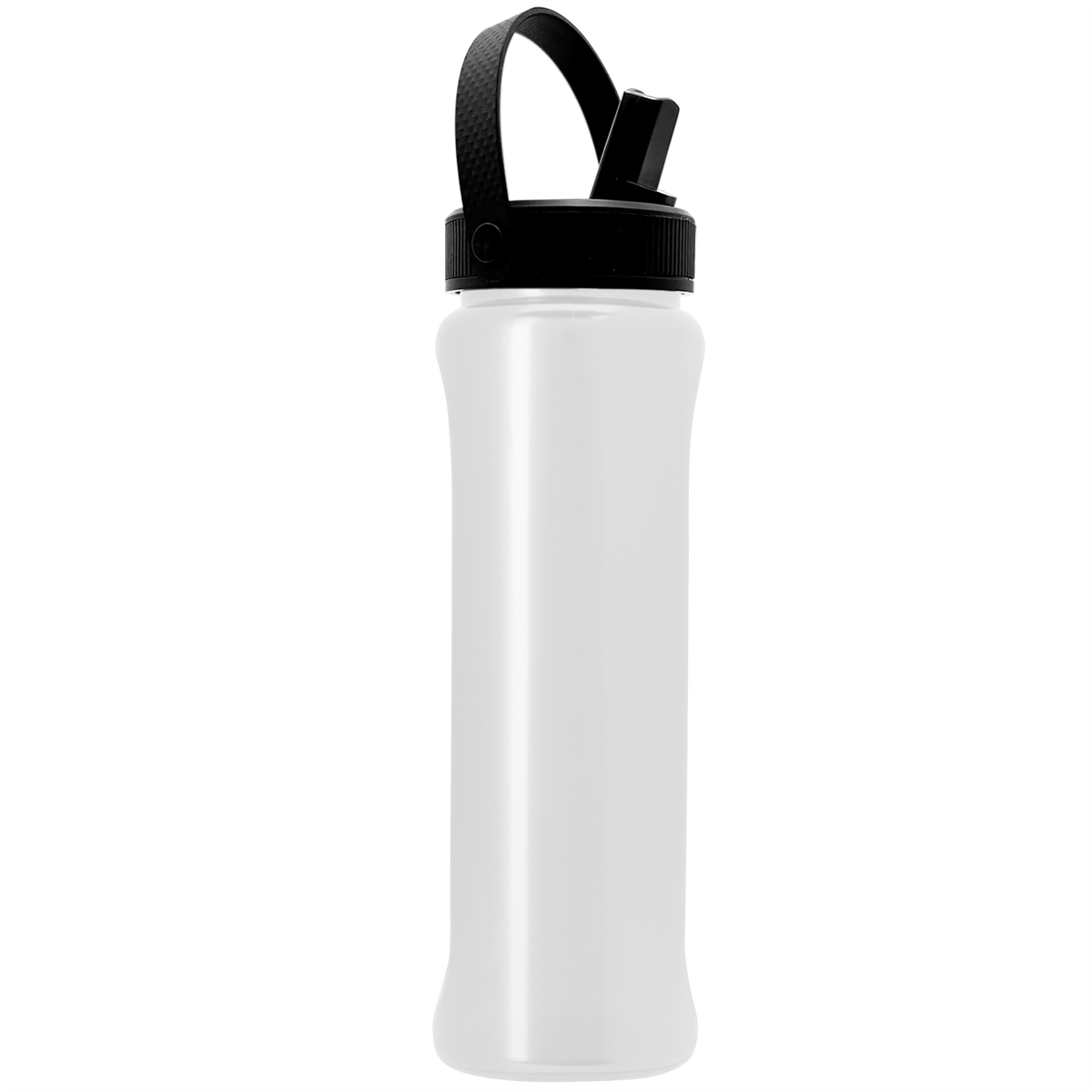 Custom logo Boss Embossed RPET Bottle with Flip-Straw, Swivel Handle Lid - 26 oz.
