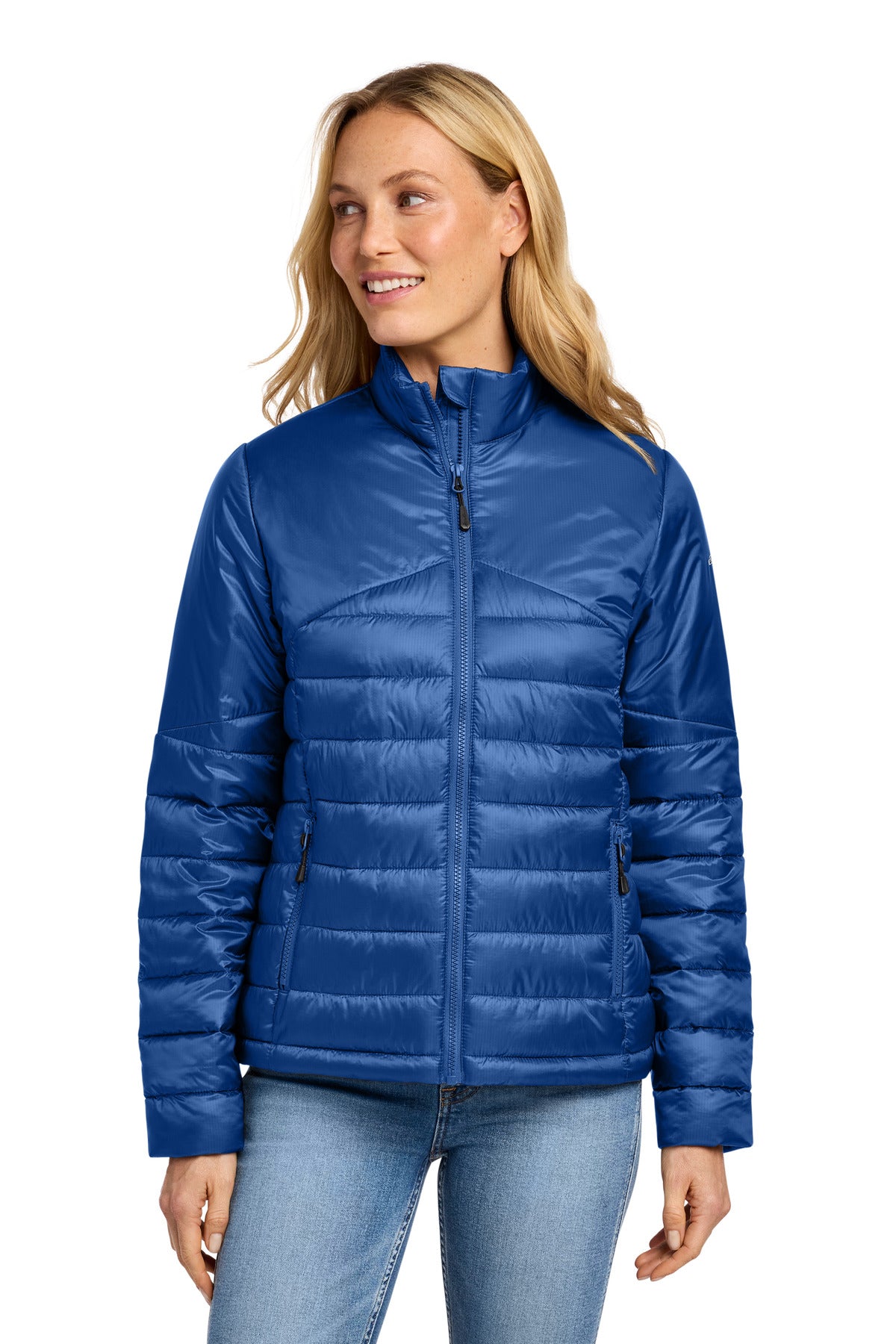 Custom logo Eddie Bauer® Women's Quilted Jacket EB511 in Cobalt Blue