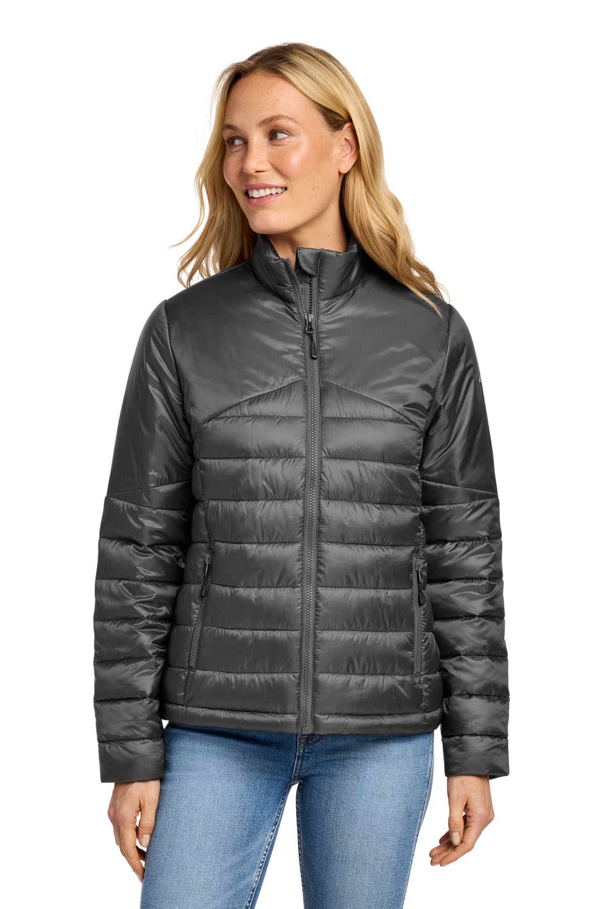 Custom logo Eddie Bauer® Women's Quilted Jacket EB511 in Iron Gate